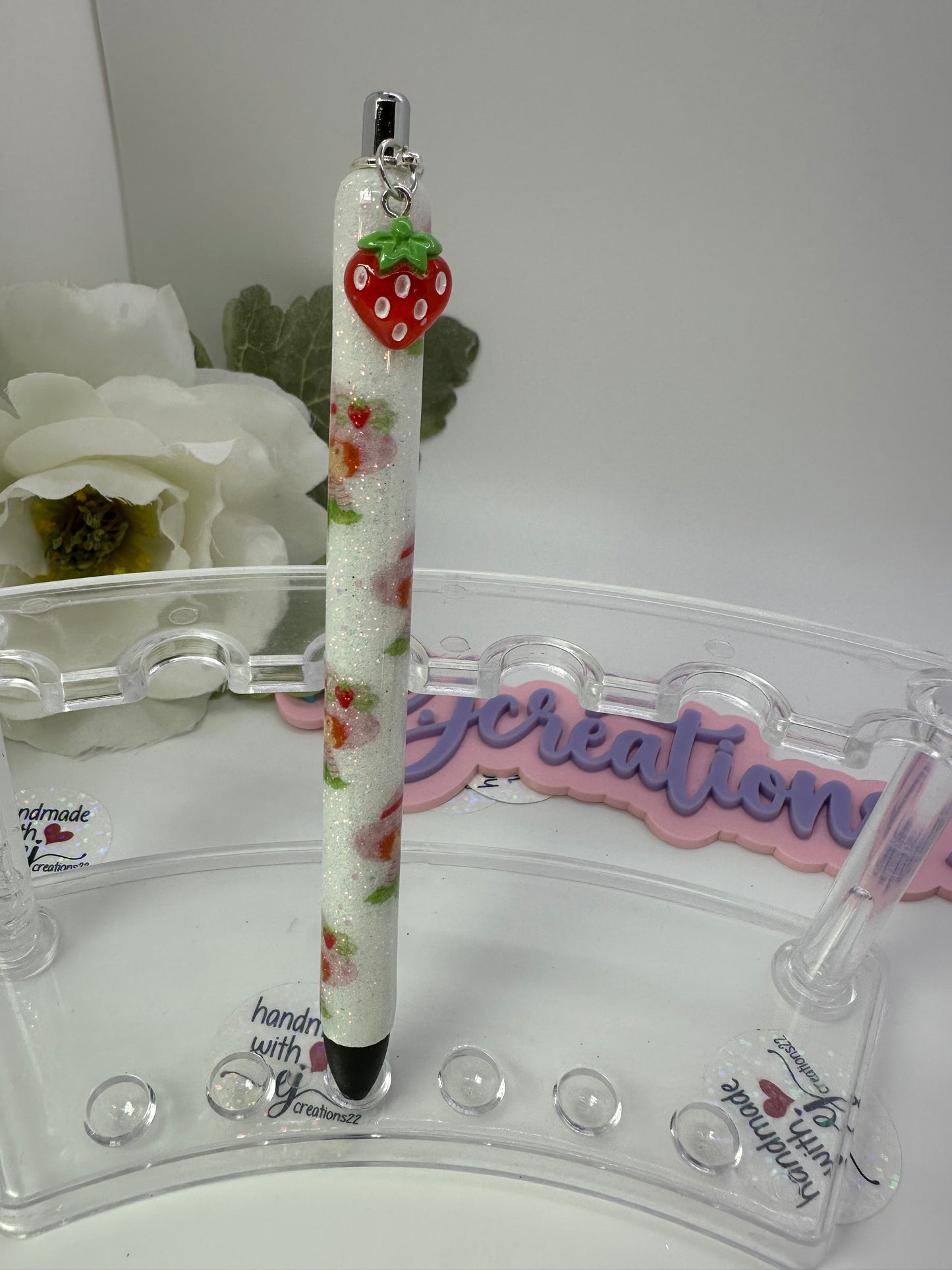 Strawberry Girl Epoxy Glitter Pen