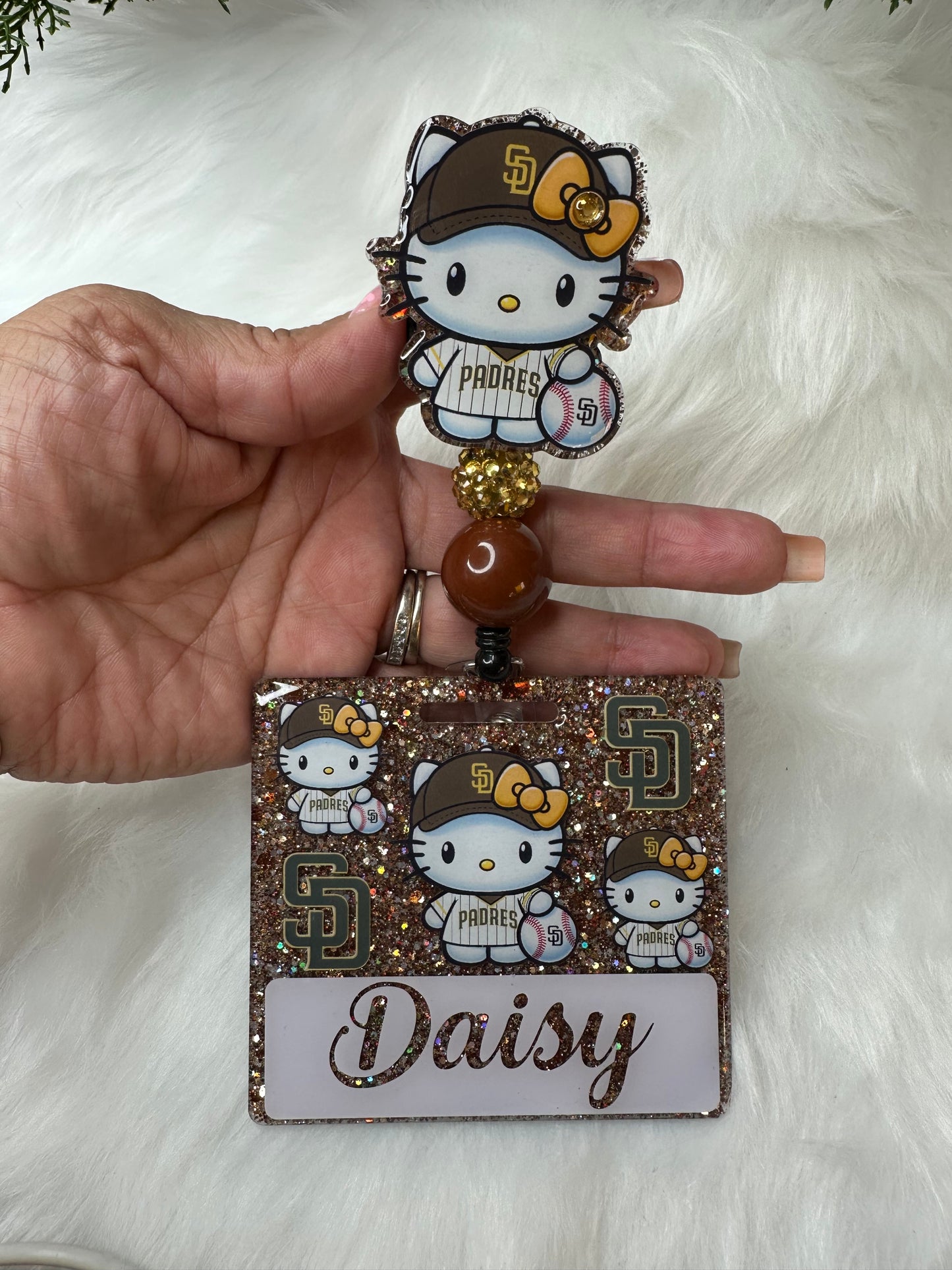 HK Gold Brown Baseball Badge Buddy Set