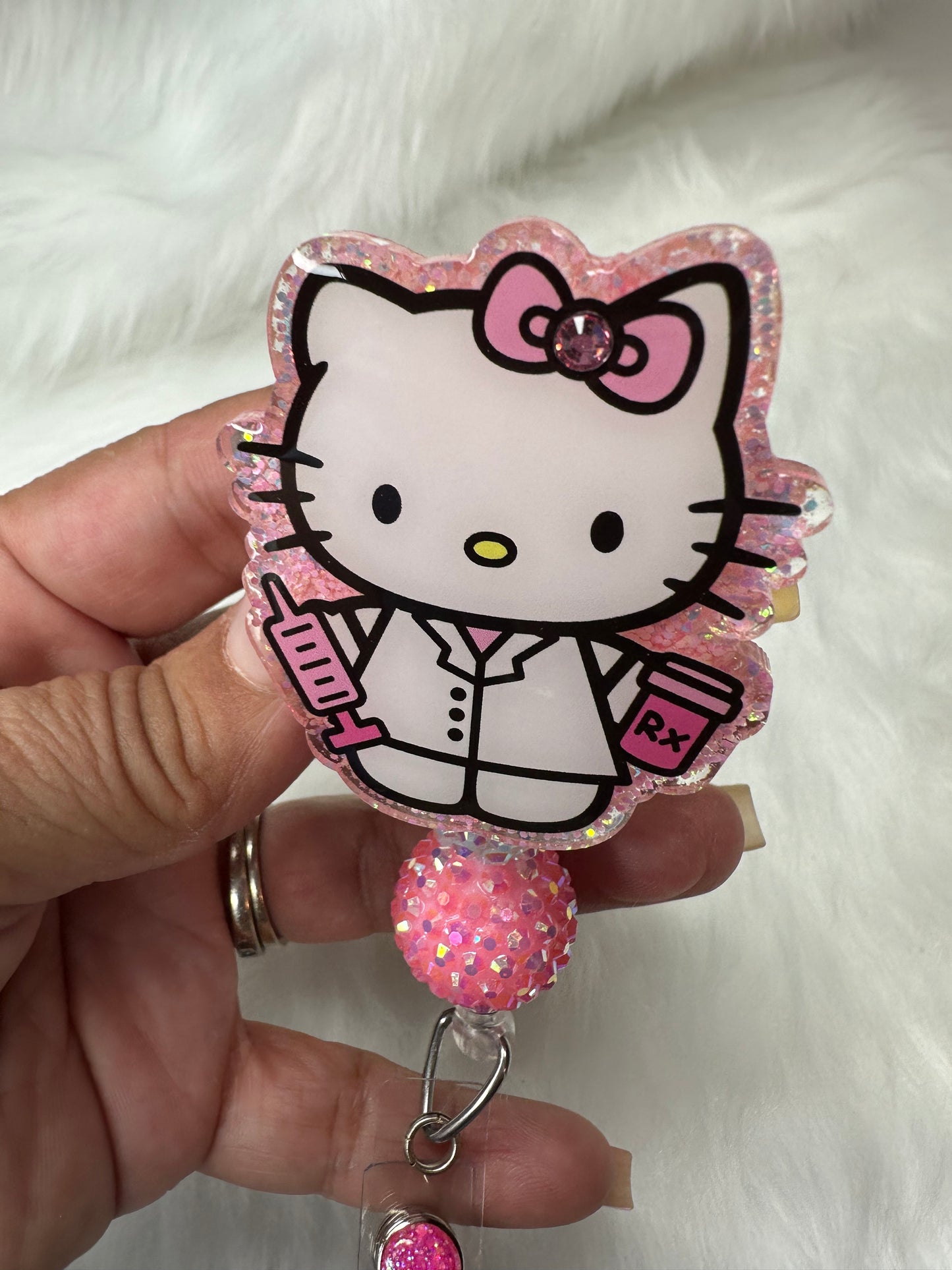 Kitty Pharmacy Tech/ Nurse Badge Reel