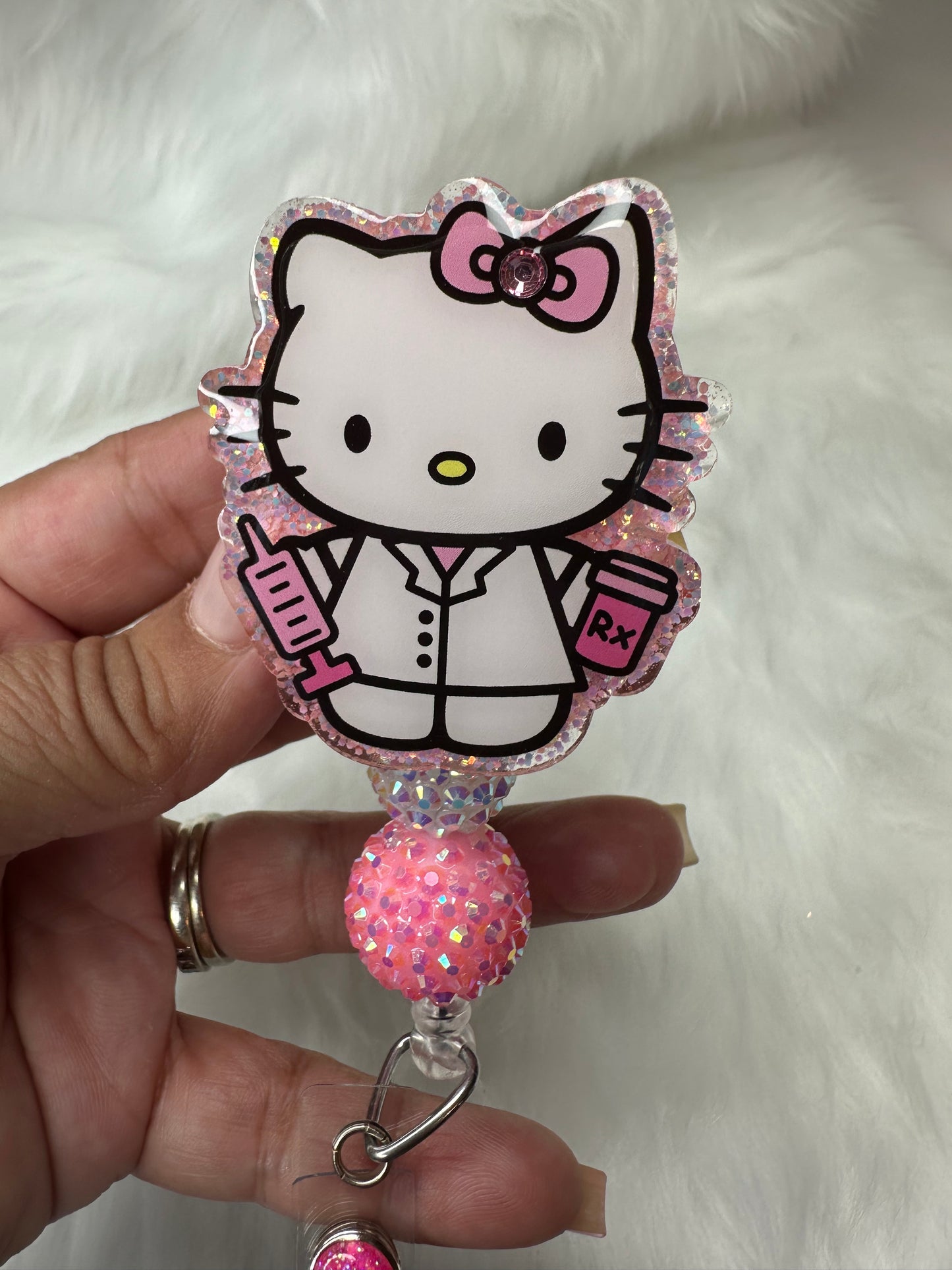 Kitty Pharmacy Tech/ Nurse Badge Reel