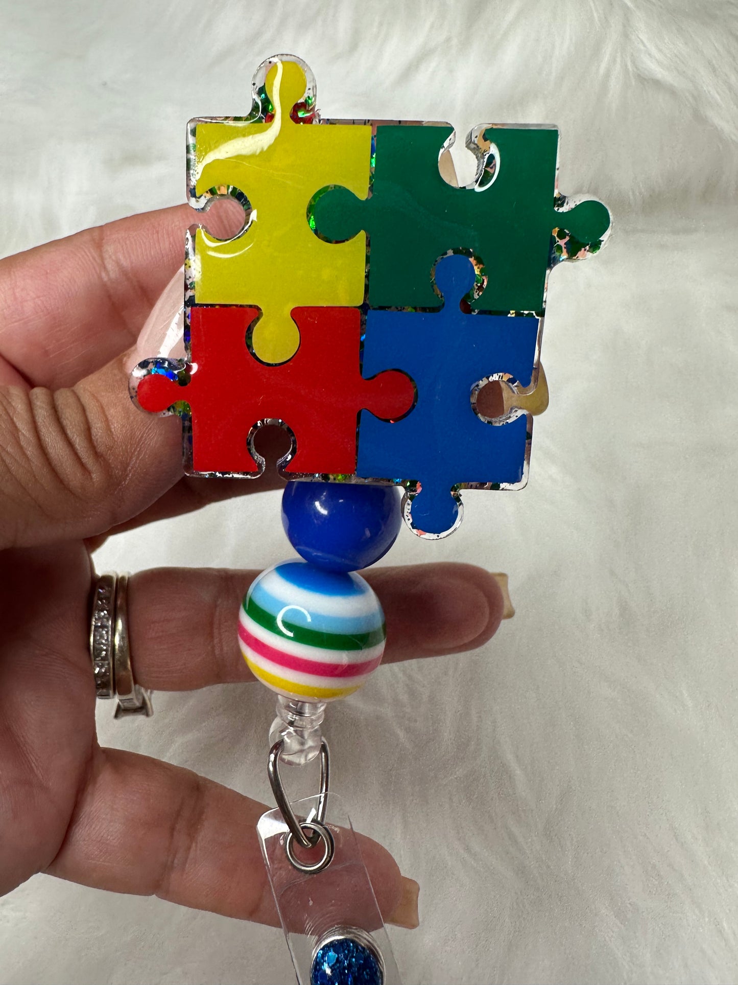 Autism Awareness Puzzle Badge Reel