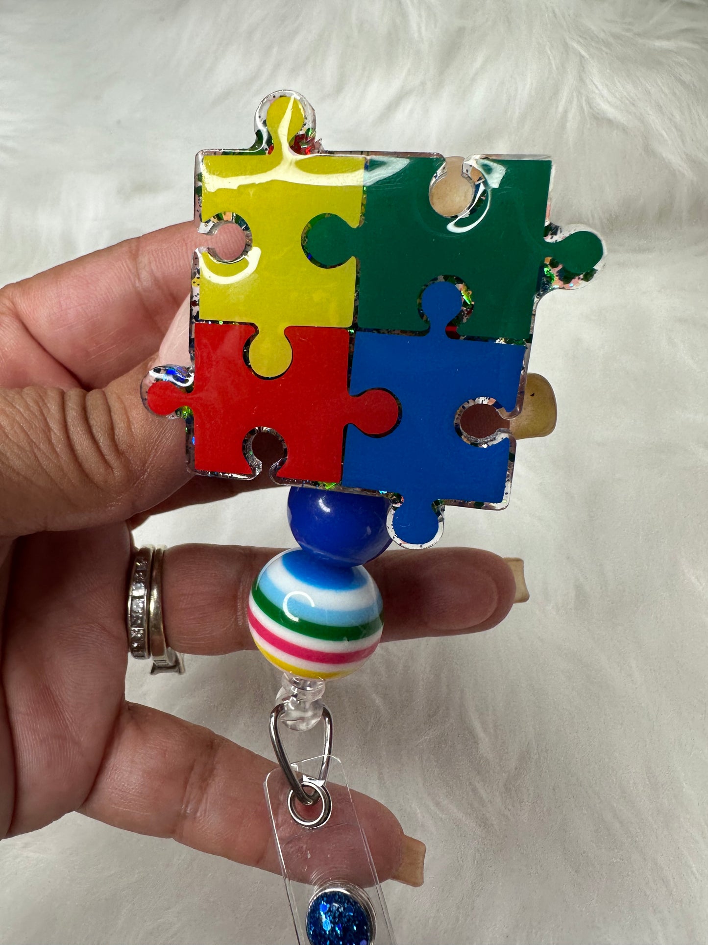 Autism Awareness Puzzle Badge Reel