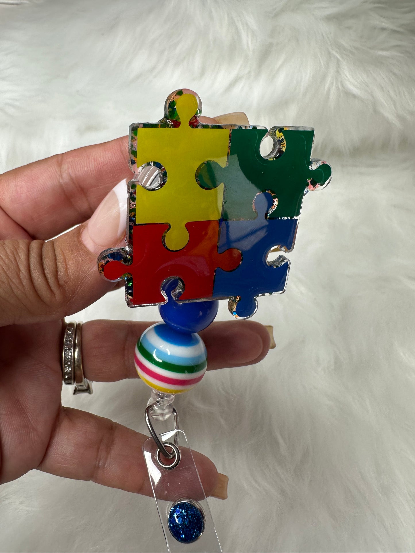 Autism Awareness Puzzle Badge Reel
