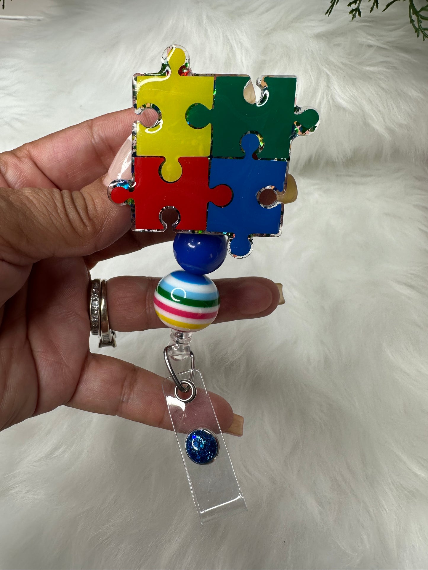 Autism Awareness Puzzle Badge Reel