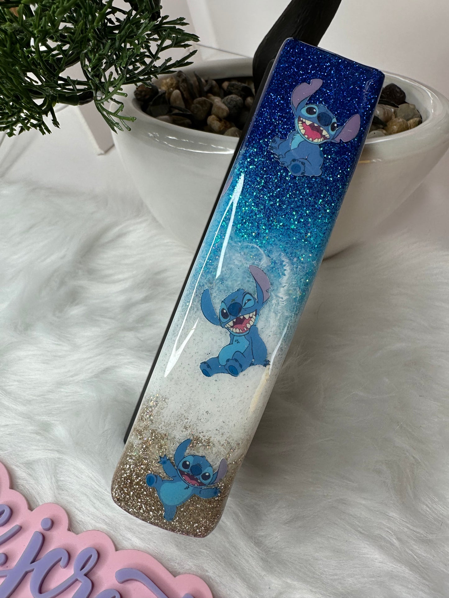 Beach Blue Alien Epoxy Glitter Stapler