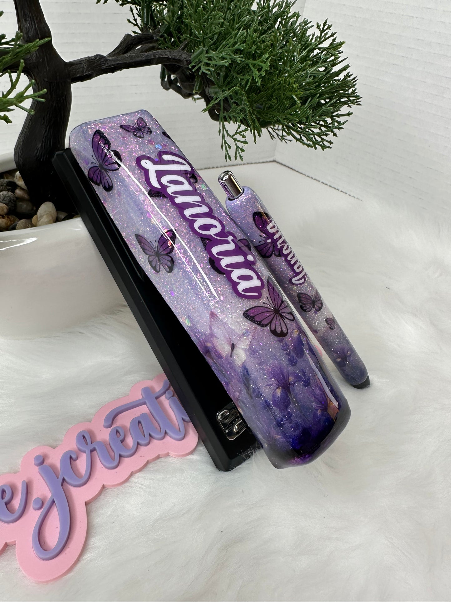 Purple Butterfly Stapler