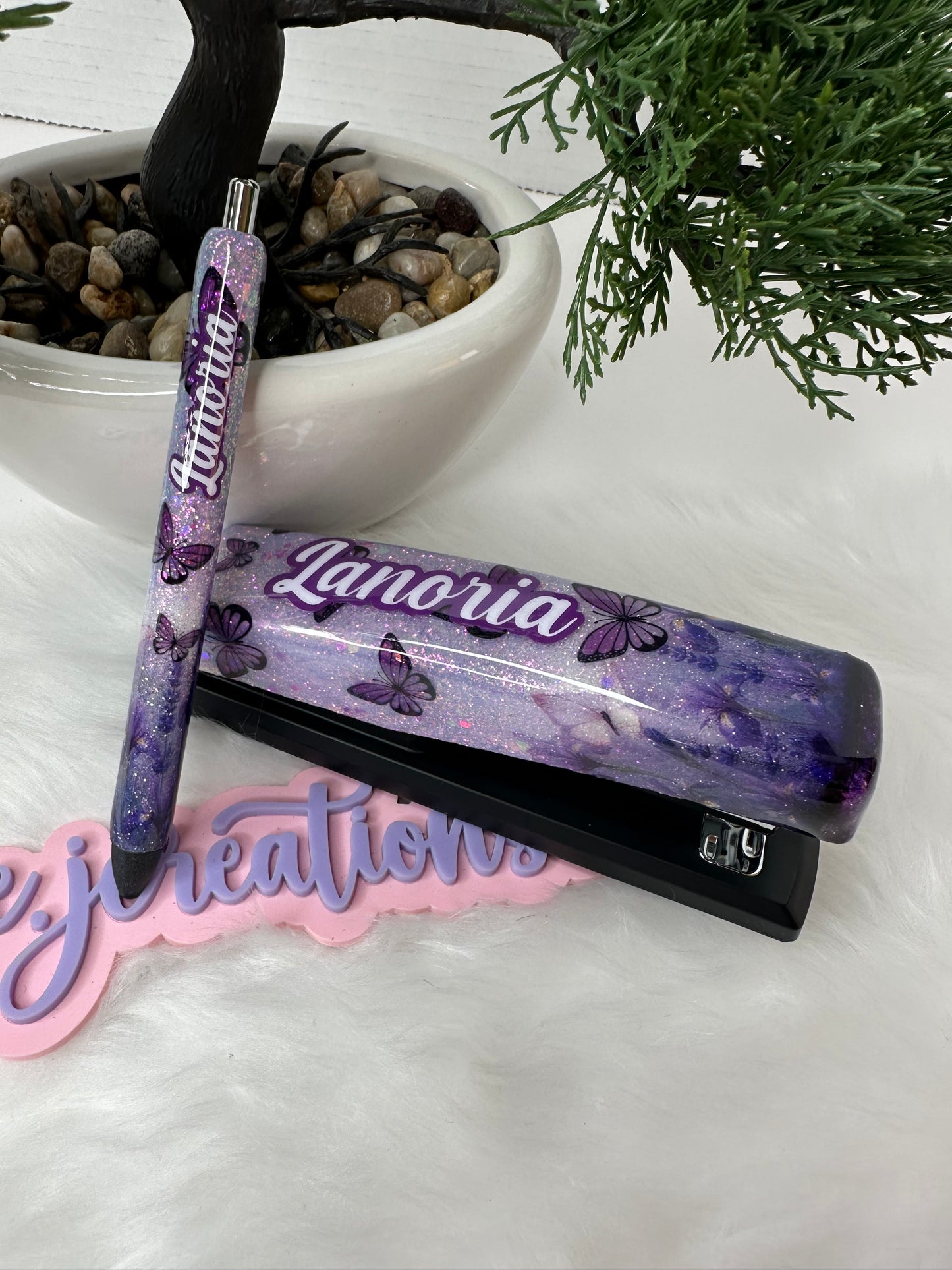 Purple Butterfly Stapler