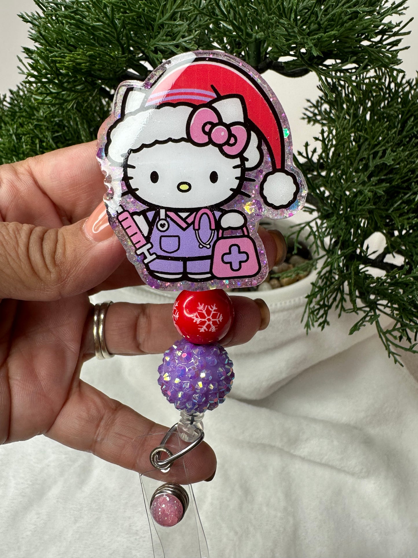 Santa HK Phlebotomist Nurse Badge Reel