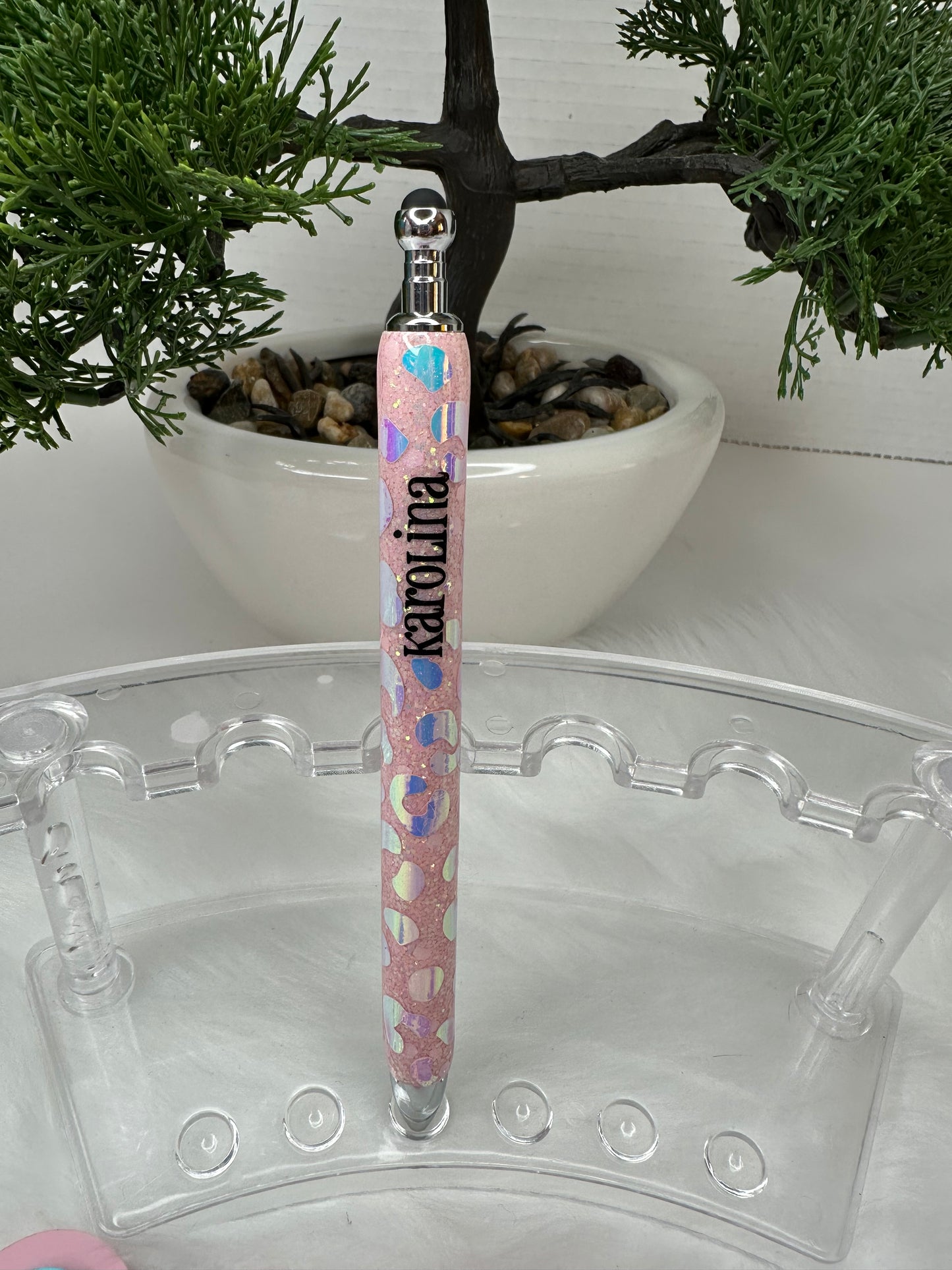 Epoxy Glitter Pen with Stylus