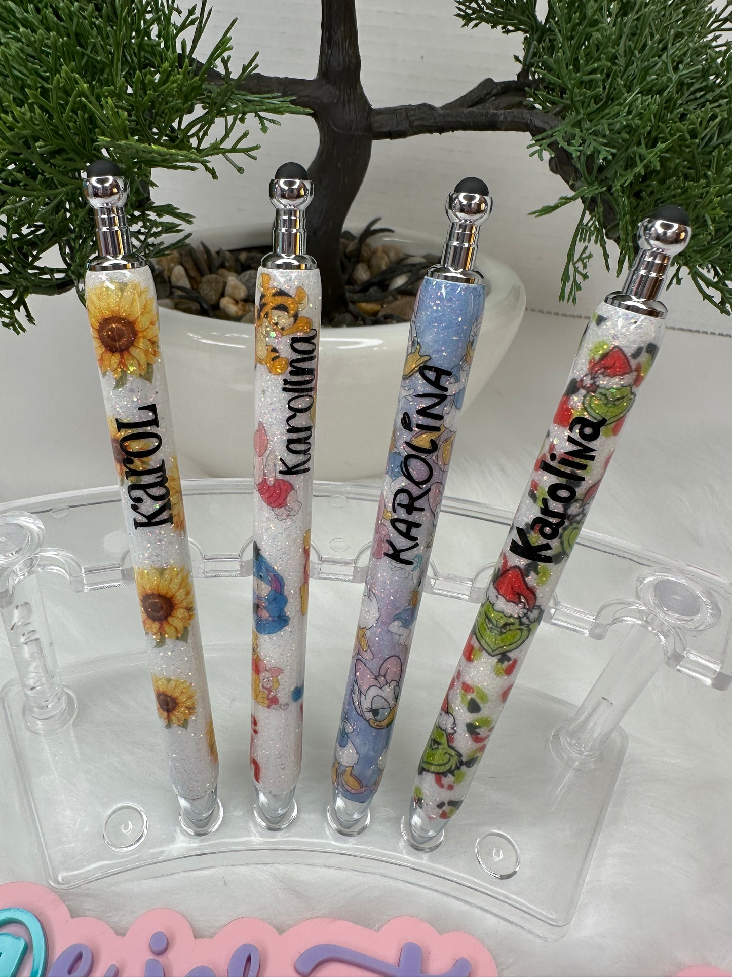 Epoxy Glitter Pen with Stylus
