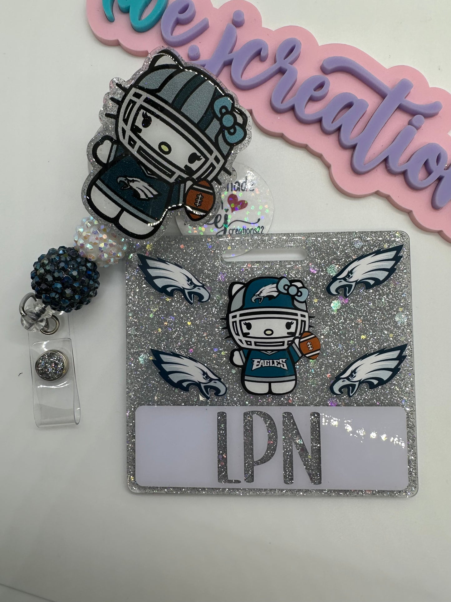 Kitty Badge Buddy Set- sports kitty badge reel.