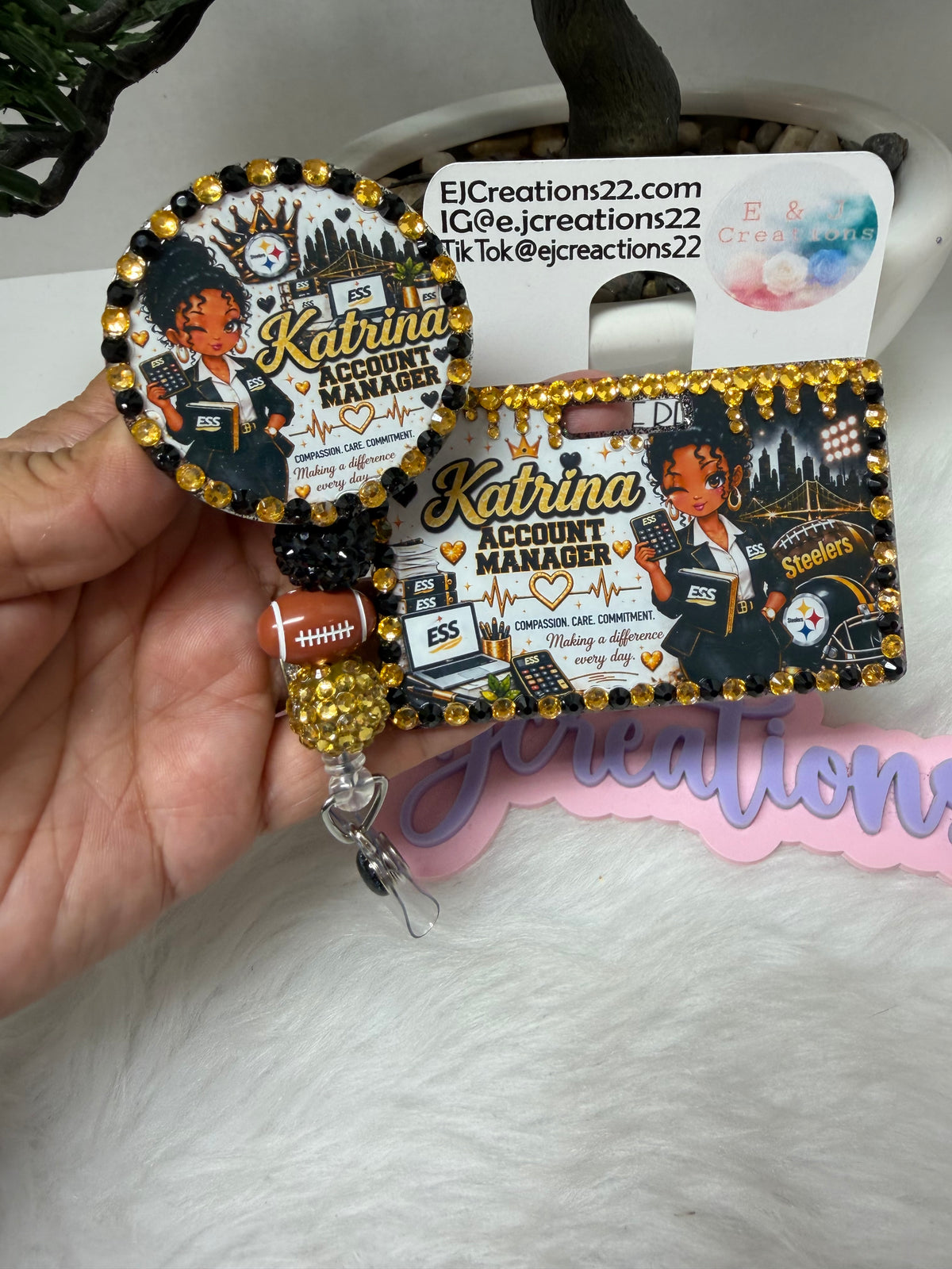 Steelrs Bedazzle Name Badge Set