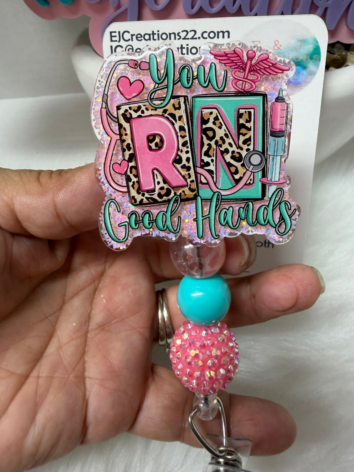 You RN Good Hands Badge Reel