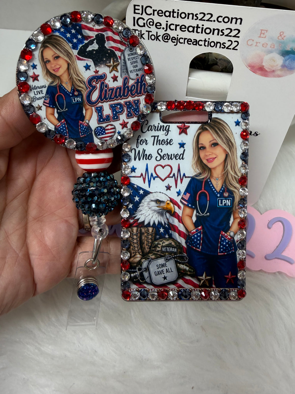 Bedazzle Veterans ID BADGE SET