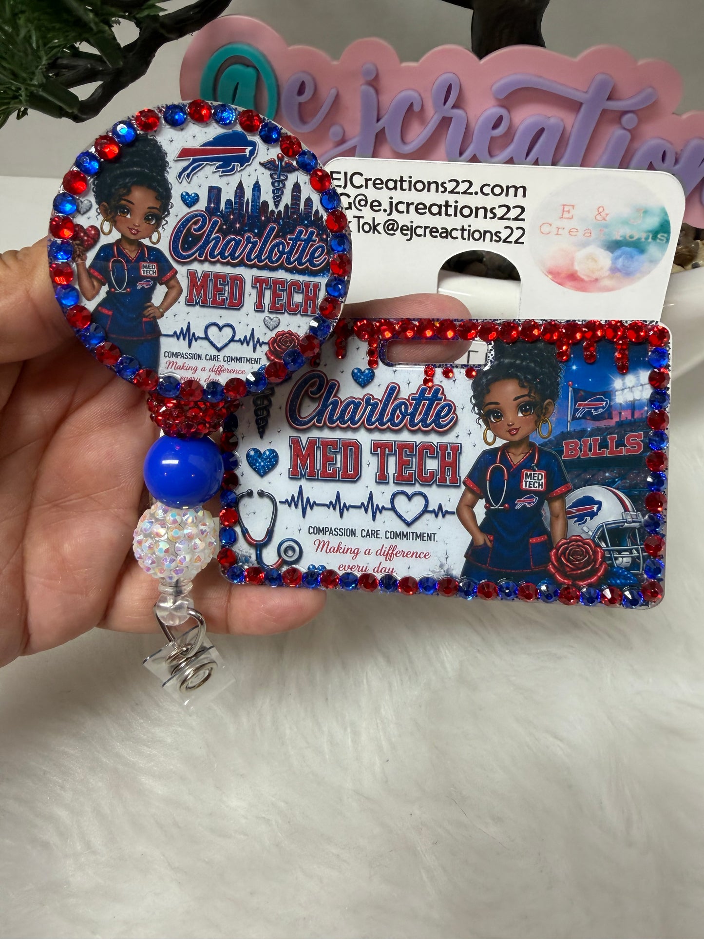 BEDAZZLED BUFFALO ID BADGE SET