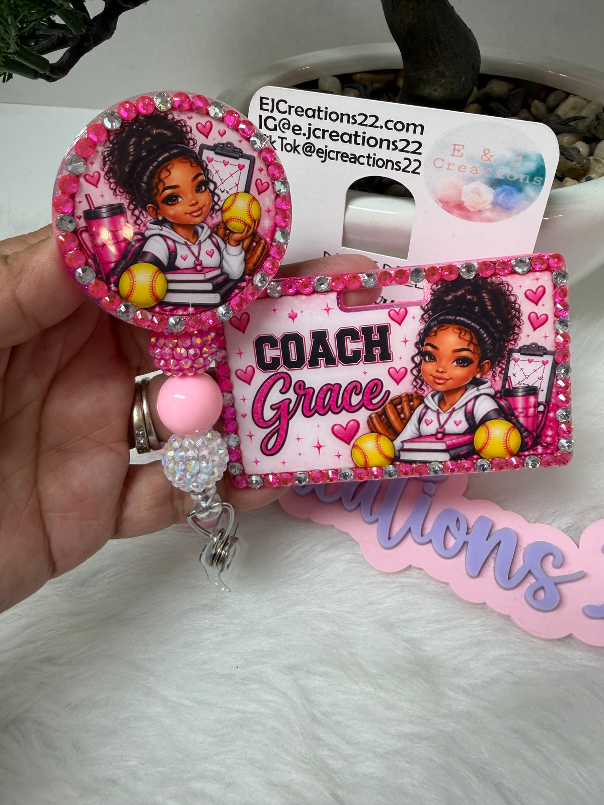 Bedazzled COACH Name Badge