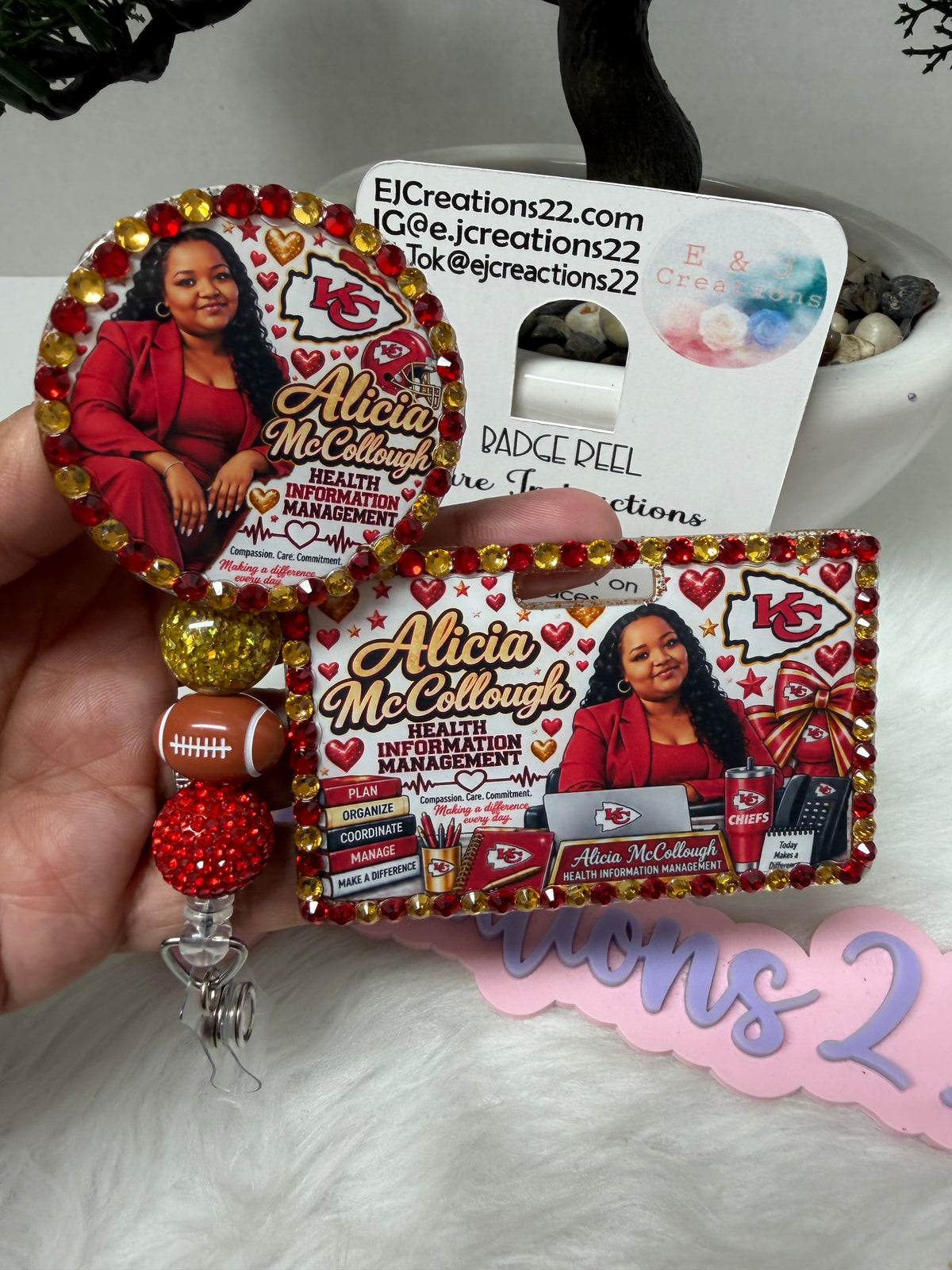 KC Bedazzled Badge Buddy Set