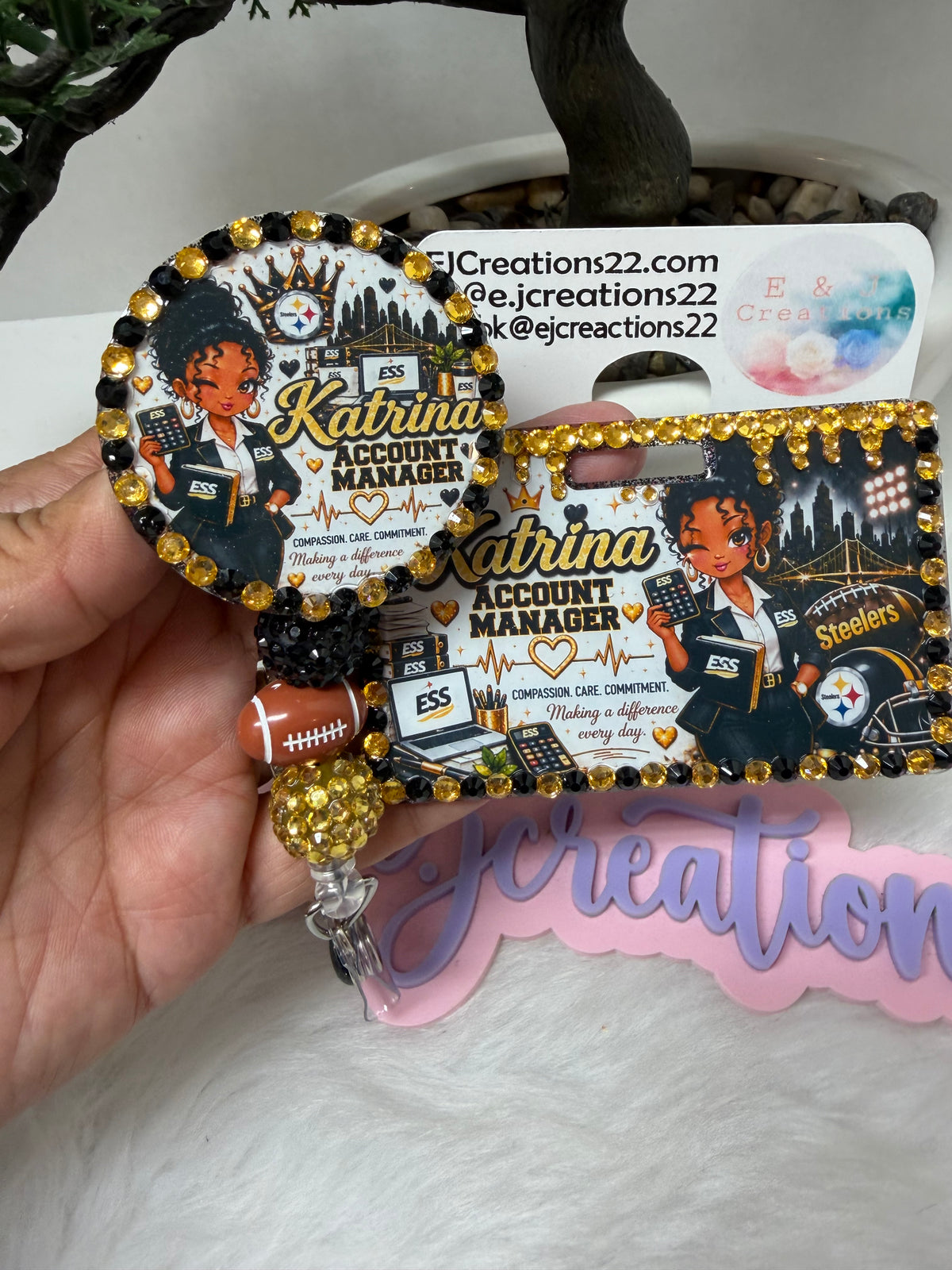 Steelrs Bedazzle Name Badge Set