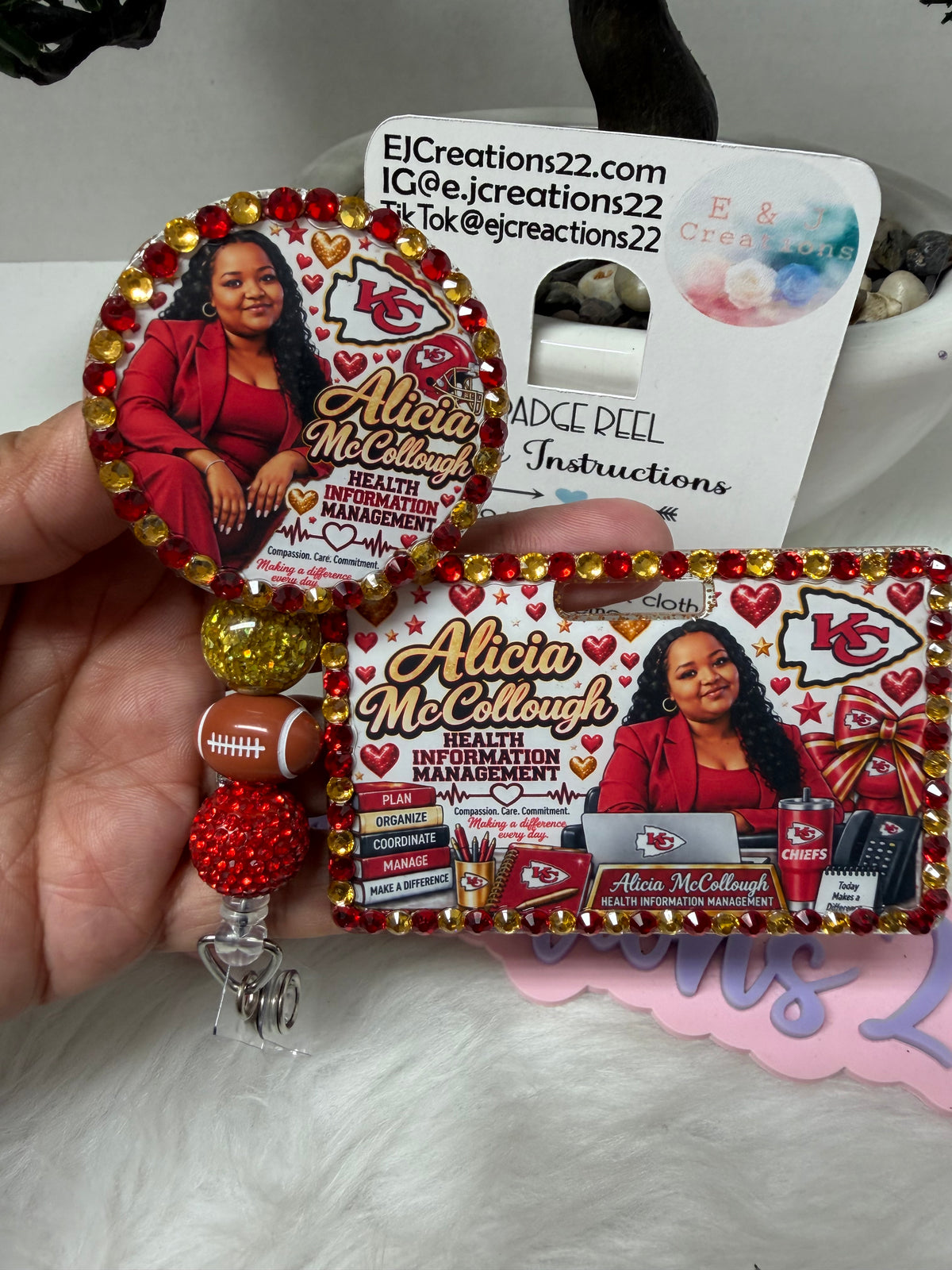 KC Bedazzled Badge Buddy Set