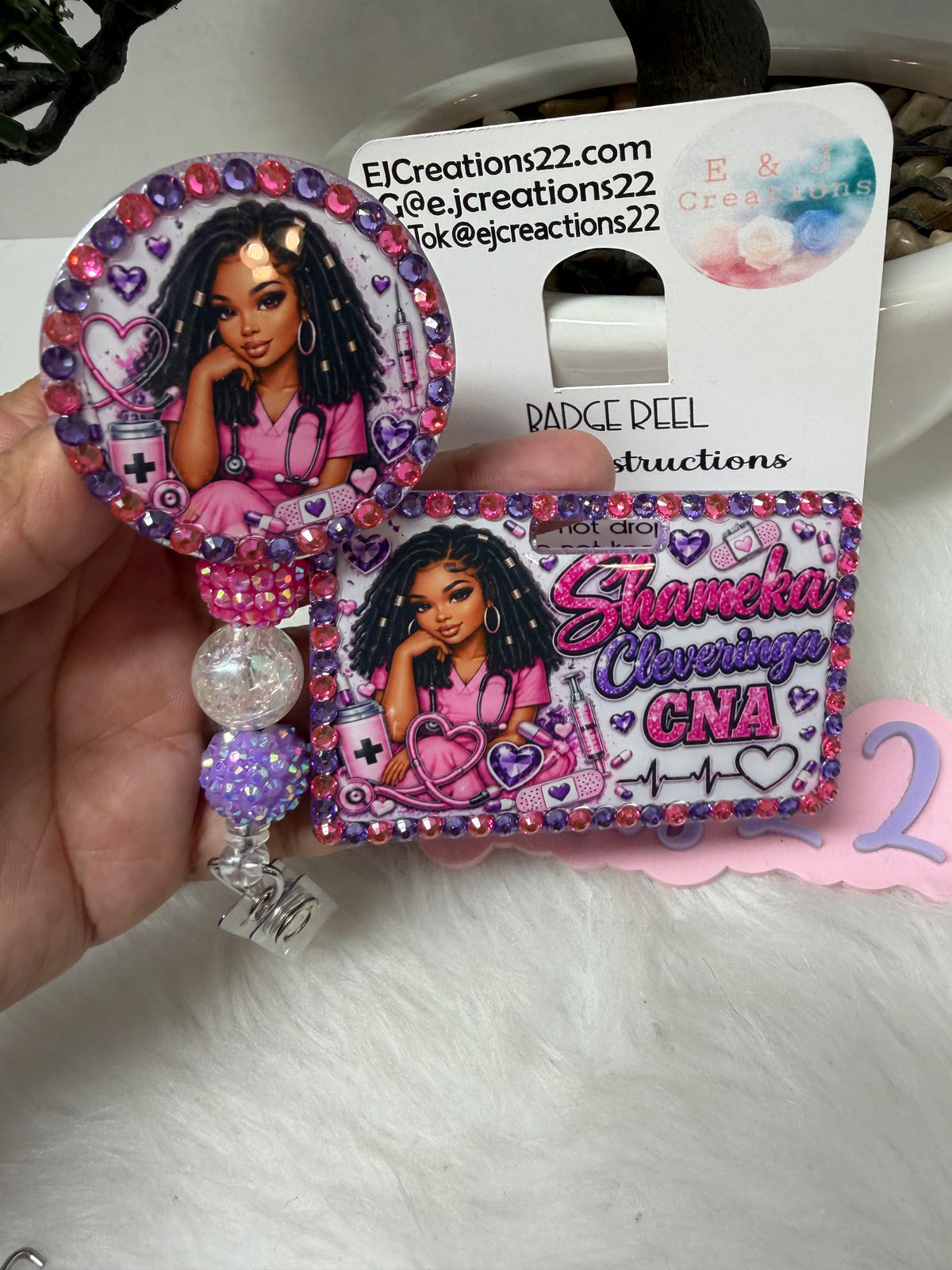 Bedazzled Nurse ID Badge Set