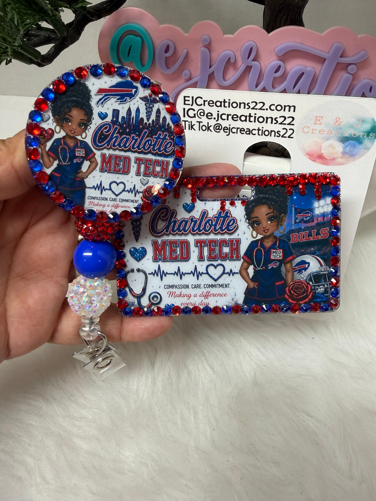 BEDAZZLED BUFFALO ID BADGE SET