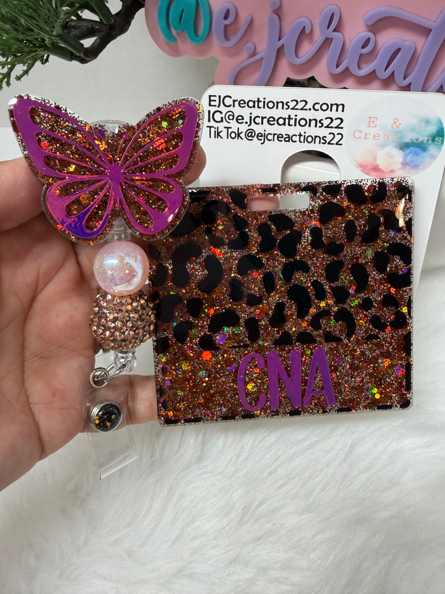 Brown Leopard Butterfly Badge Buddy Set