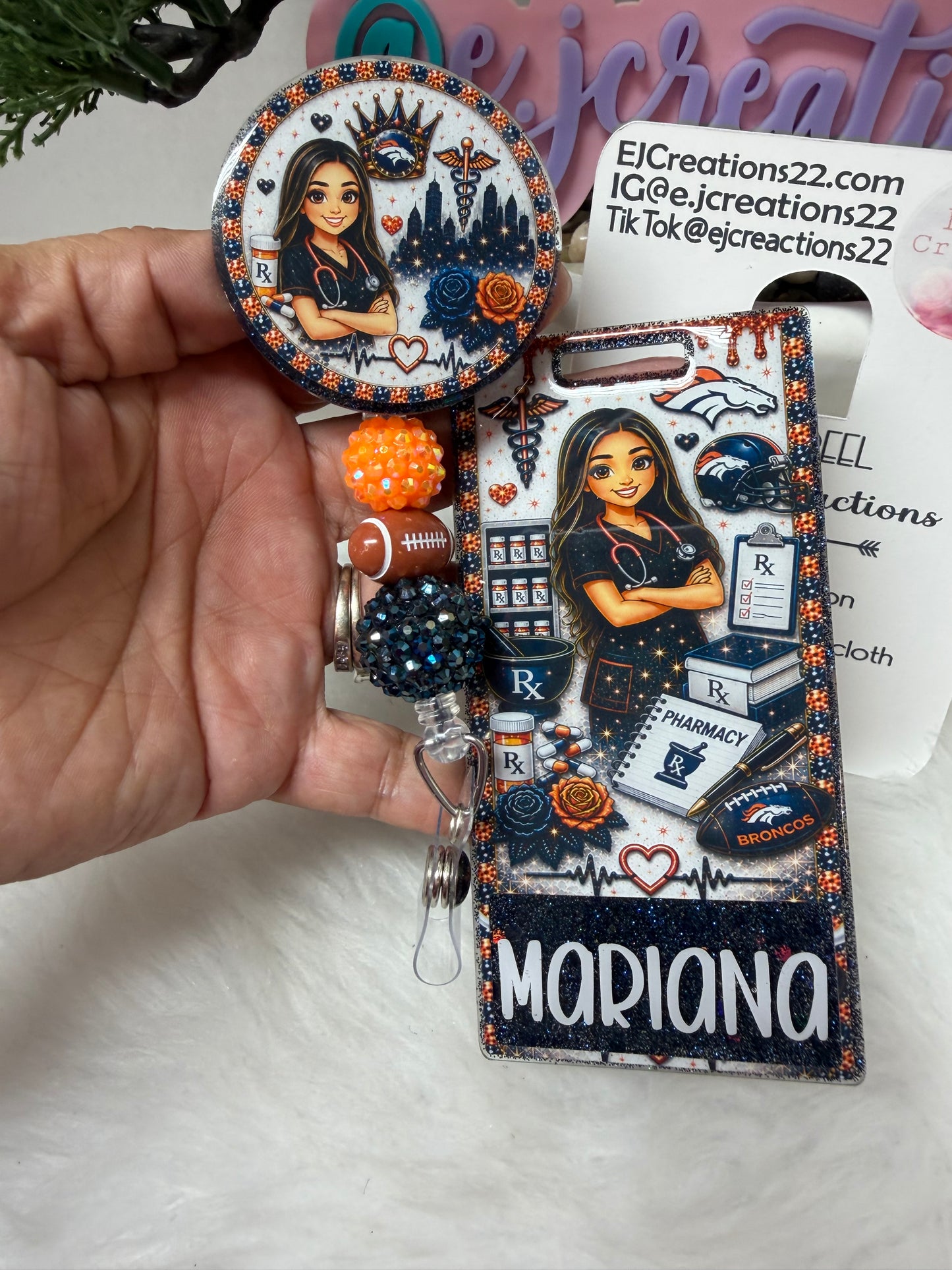 Football Pharmacy Tech Badge Buddy Set