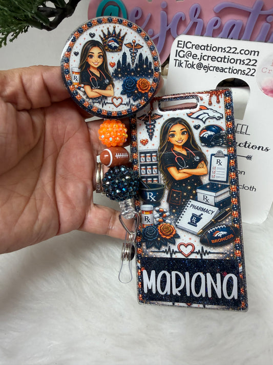 Football Pharmacy Tech Badge Buddy Set