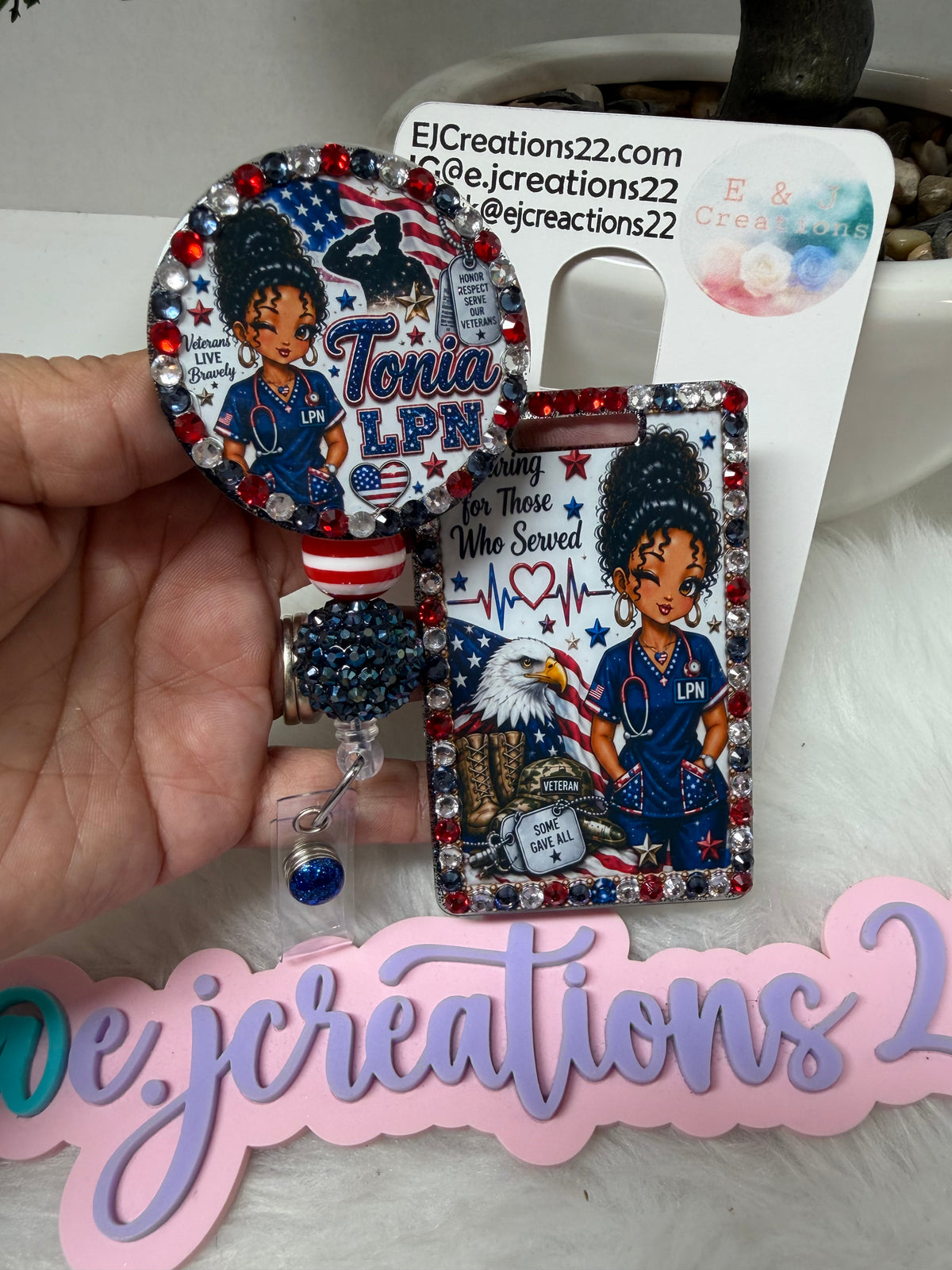 Bedazzle Veterans ID BADGE SET