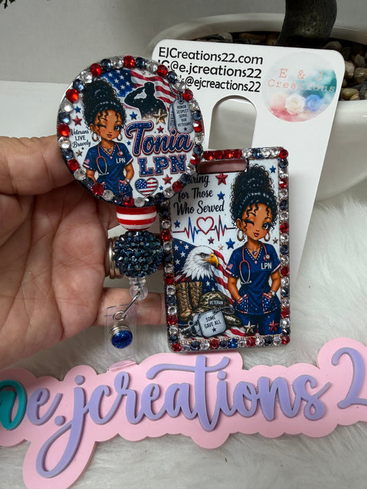 Bedazzle Veterans ID BADGE SET