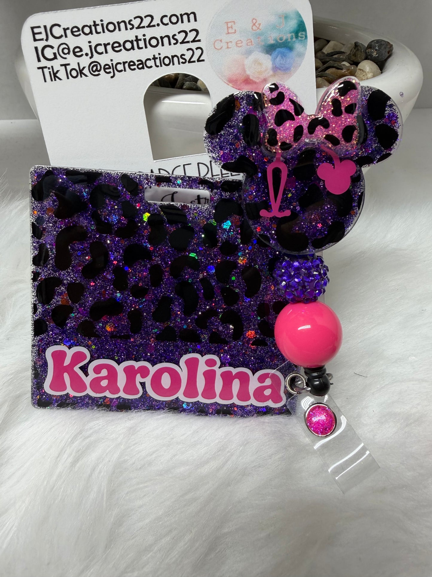 Purple Leopard/Cheetah Badge Buddy Set