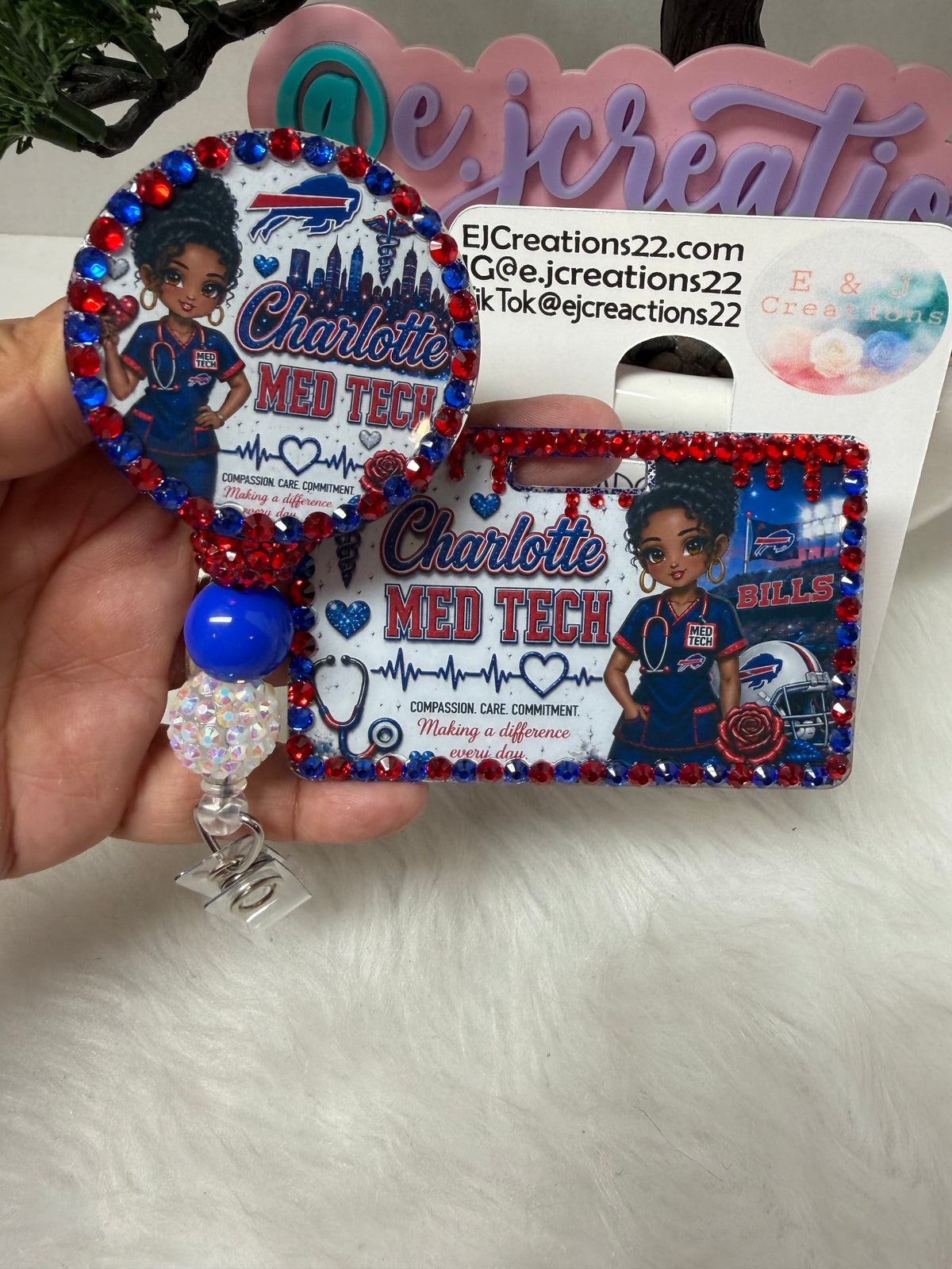 BEDAZZLED BUFFALO ID BADGE SET