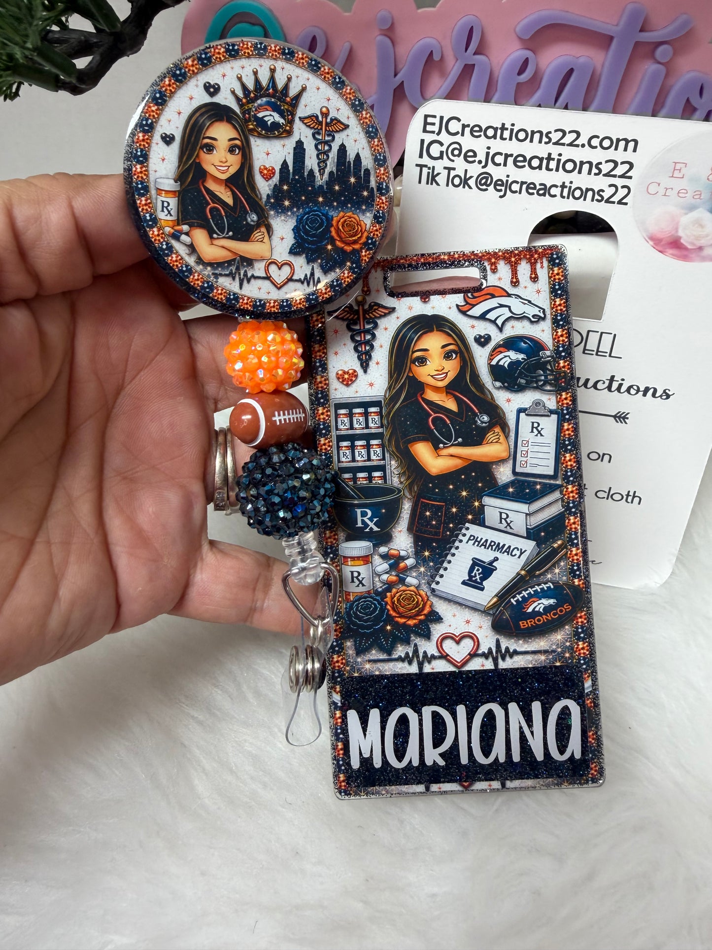 Football Pharmacy Tech Badge Buddy Set
