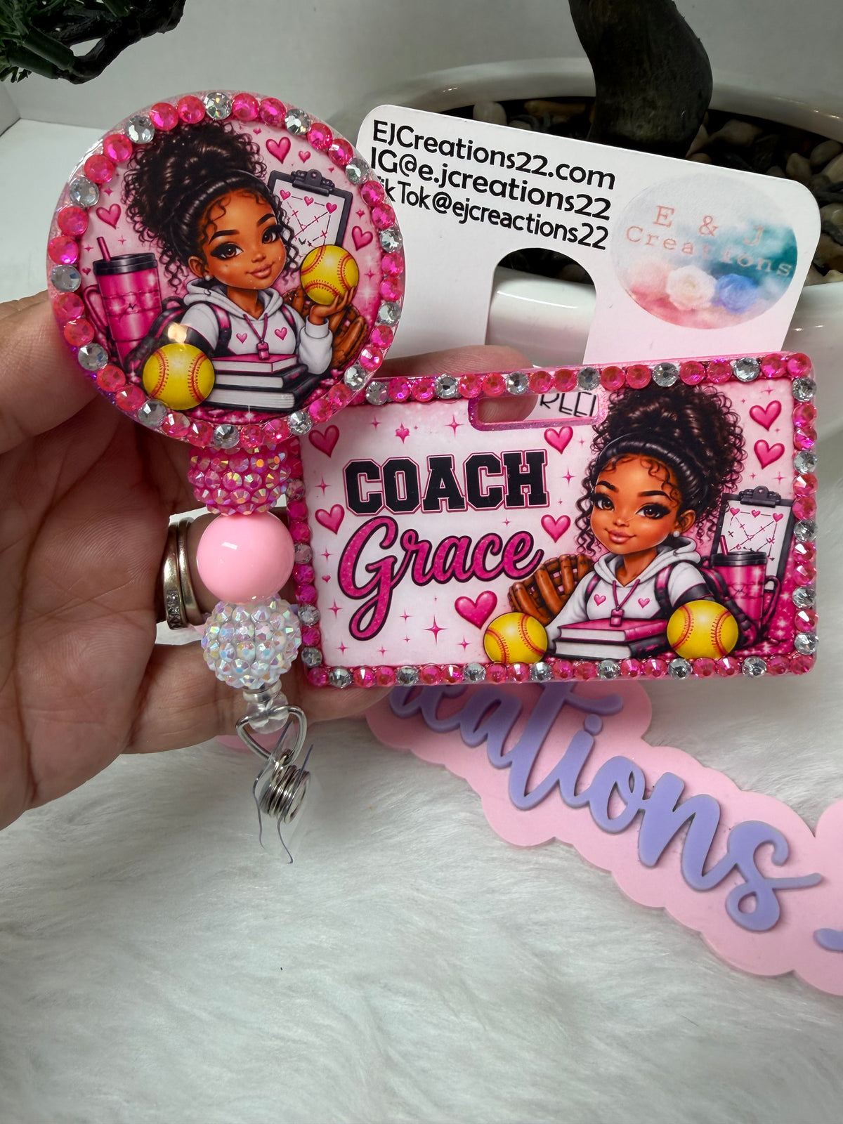Bedazzled COACH Name Badge