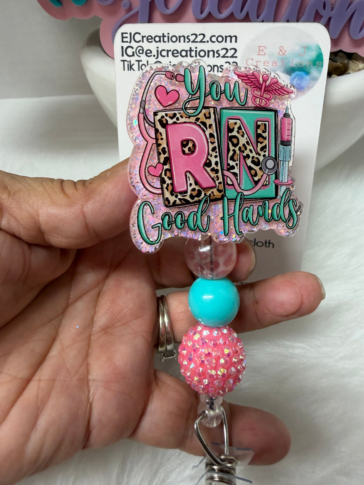 You RN Good Hands Badge Reel