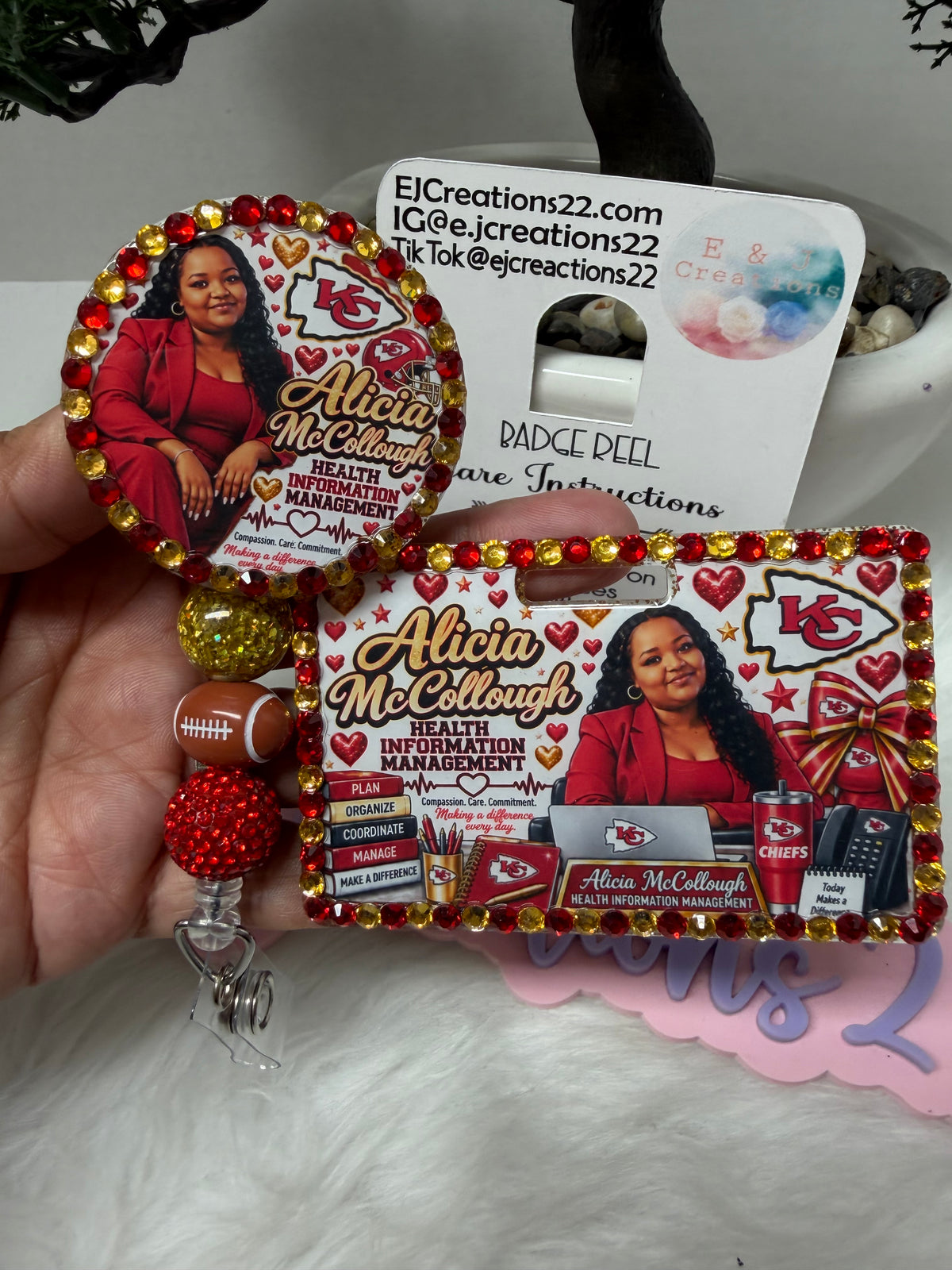 KC Bedazzled Badge Buddy Set