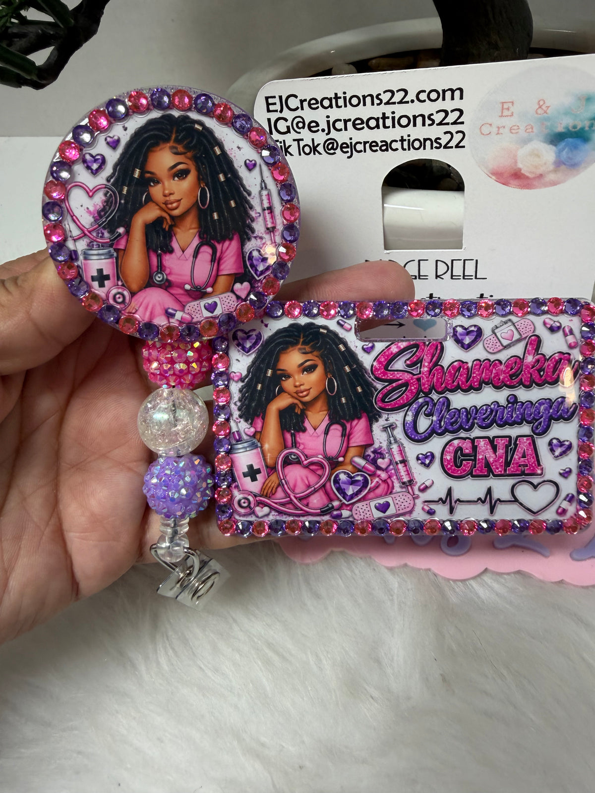 Bedazzled Nurse ID Badge Set