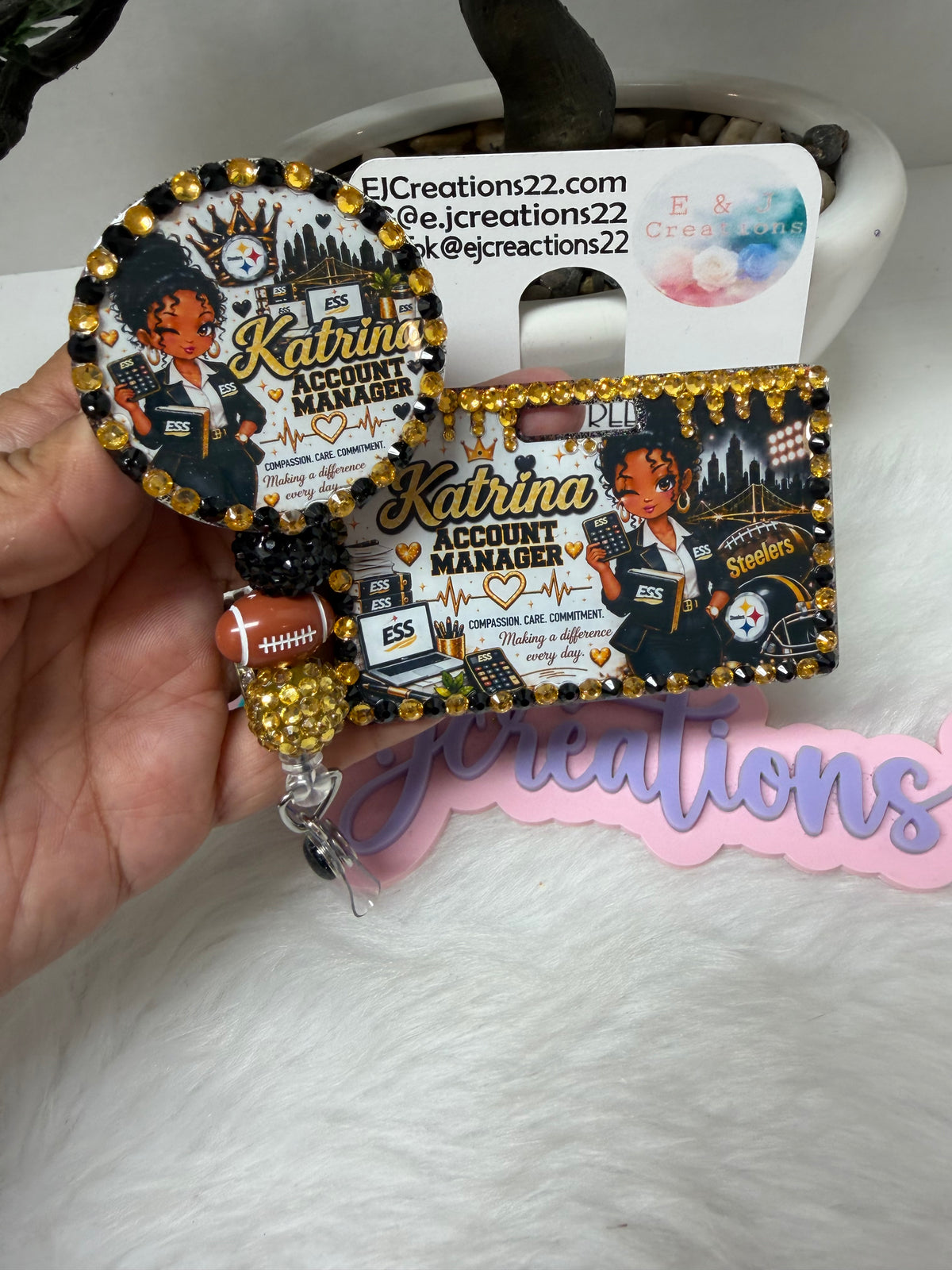 Steelrs Bedazzle Name Badge Set