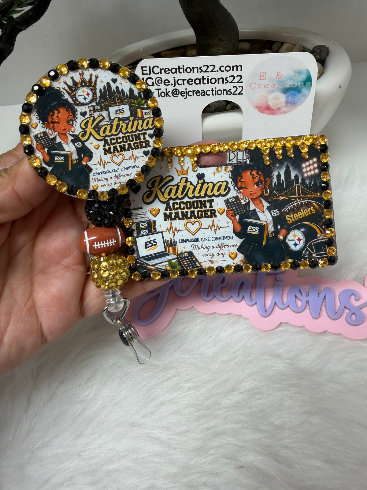 Steelrs Bedazzle Name Badge Set