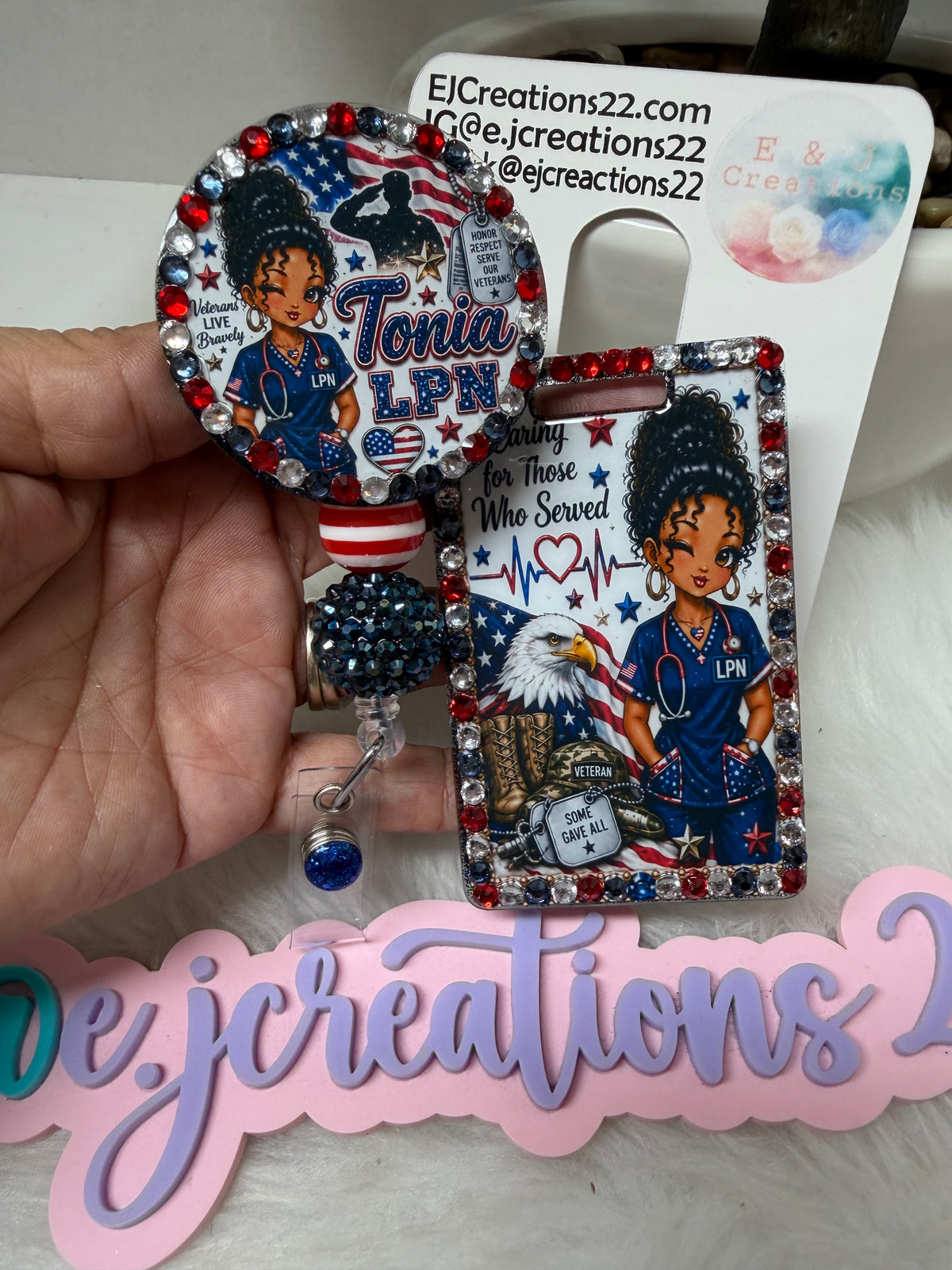 Bedazzle Veterans ID BADGE SET