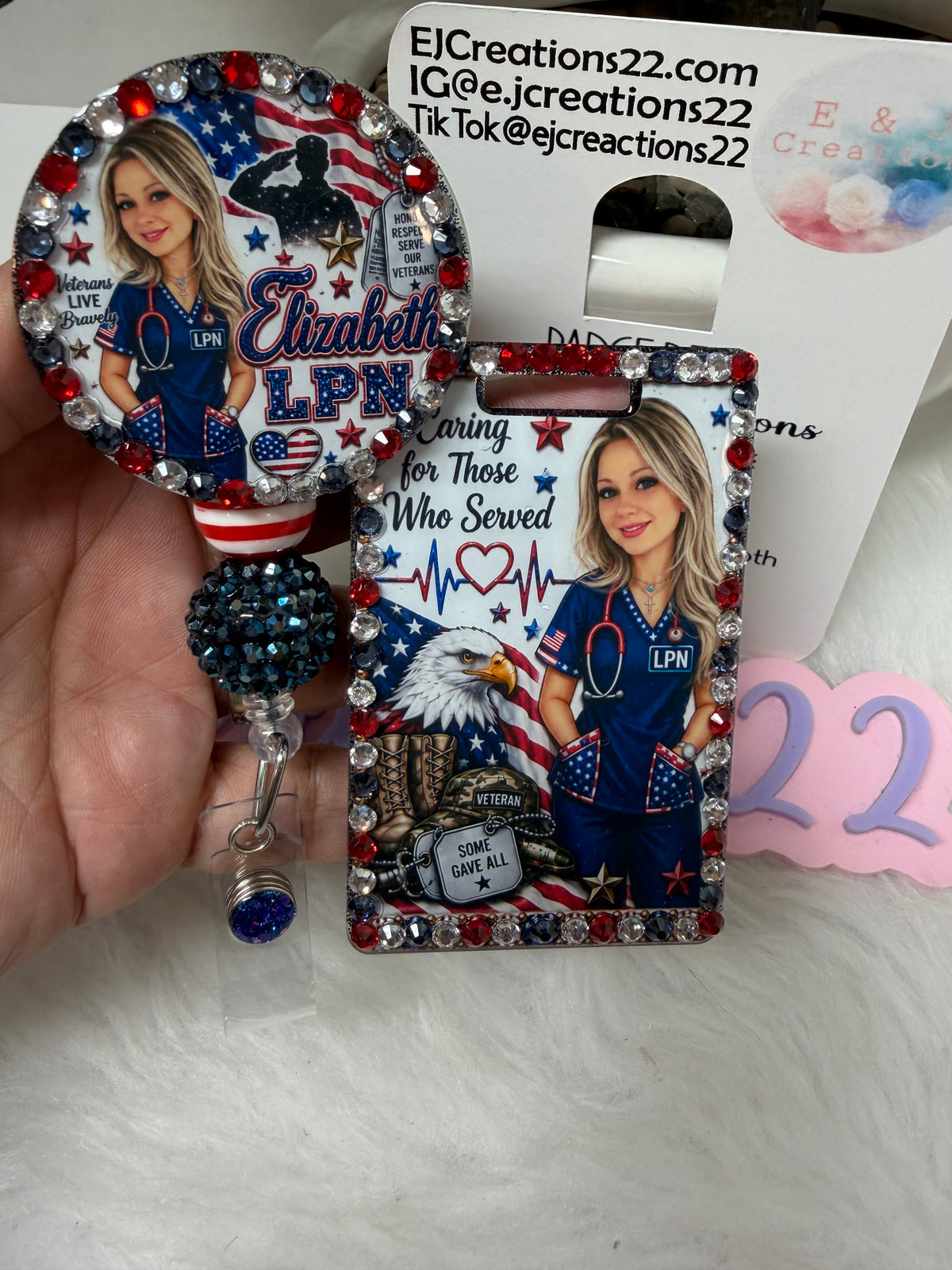 Bedazzle Veterans ID BADGE SET
