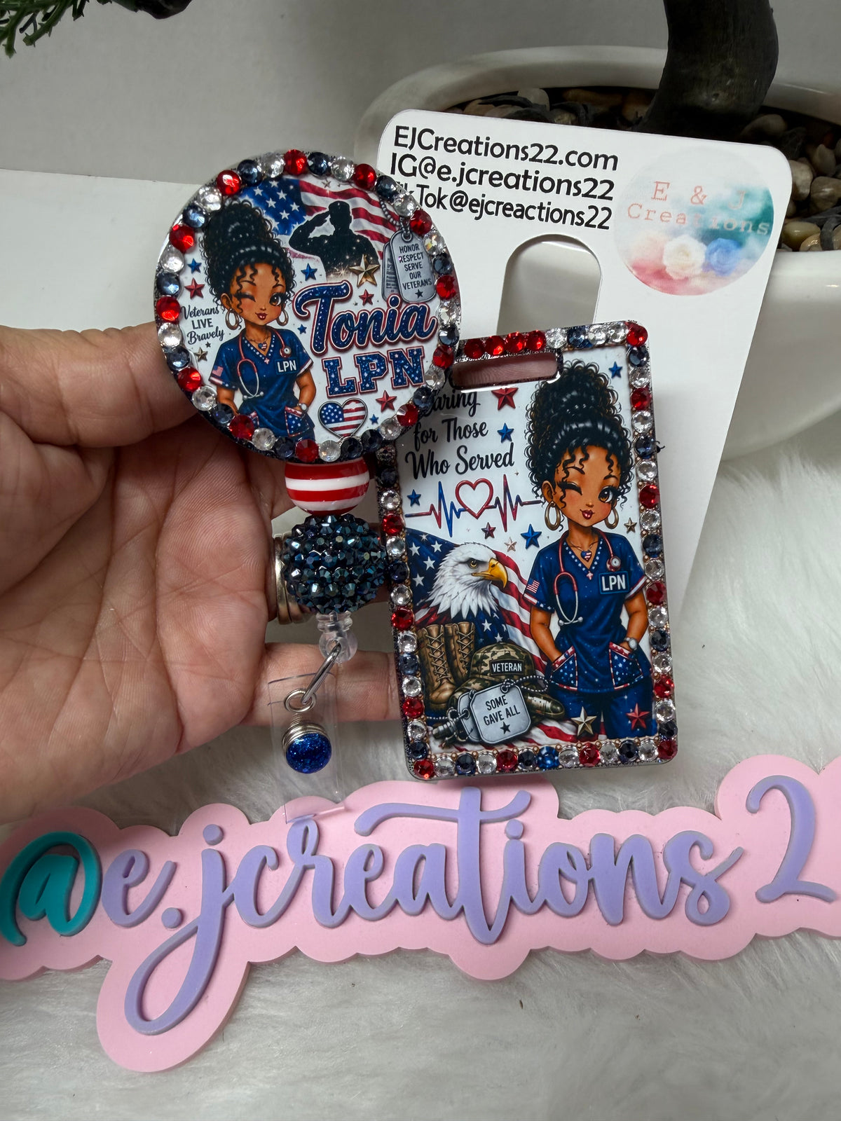 Bedazzle Veterans ID BADGE SET