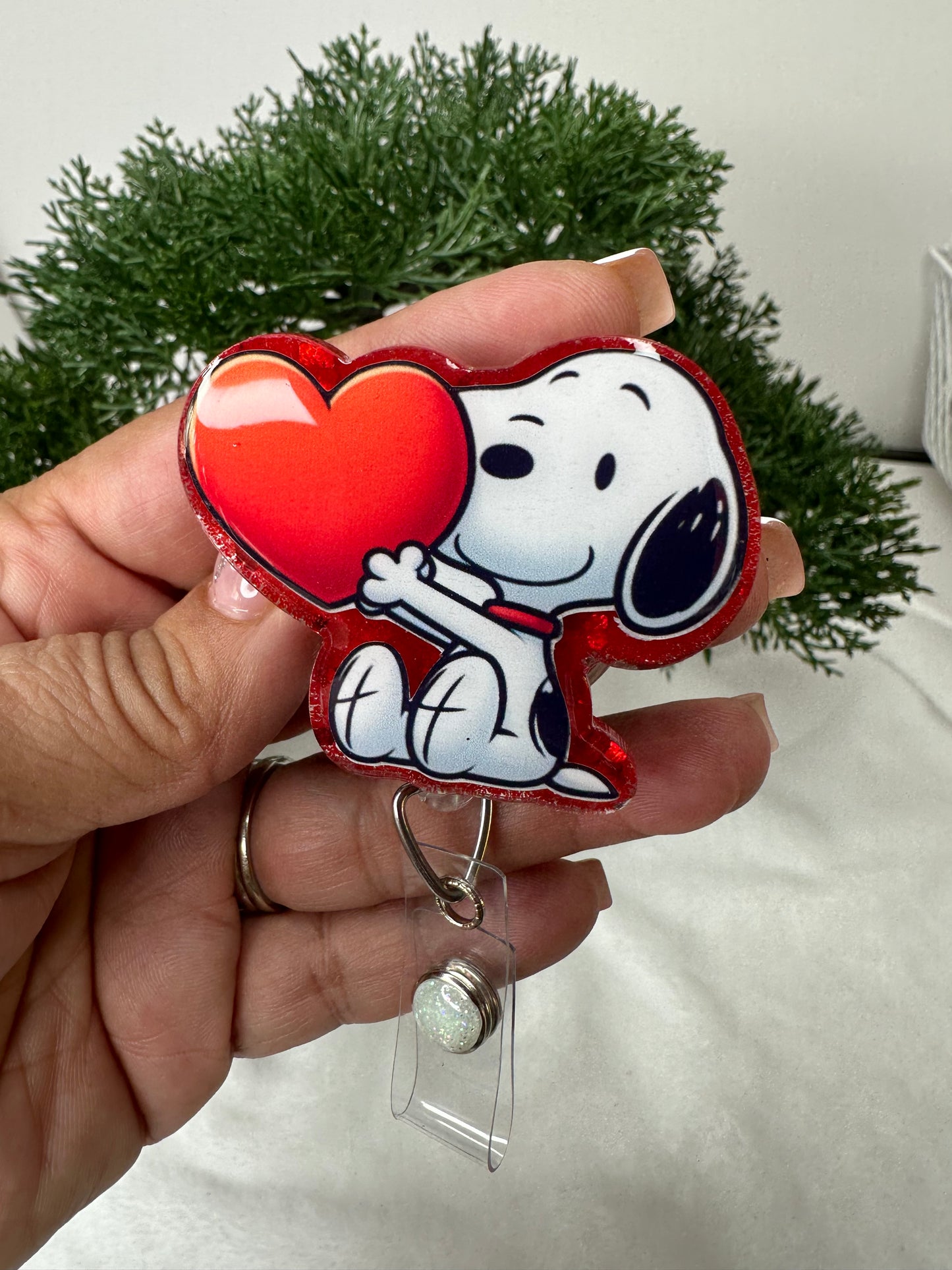 Valentine Pup Badge Reel