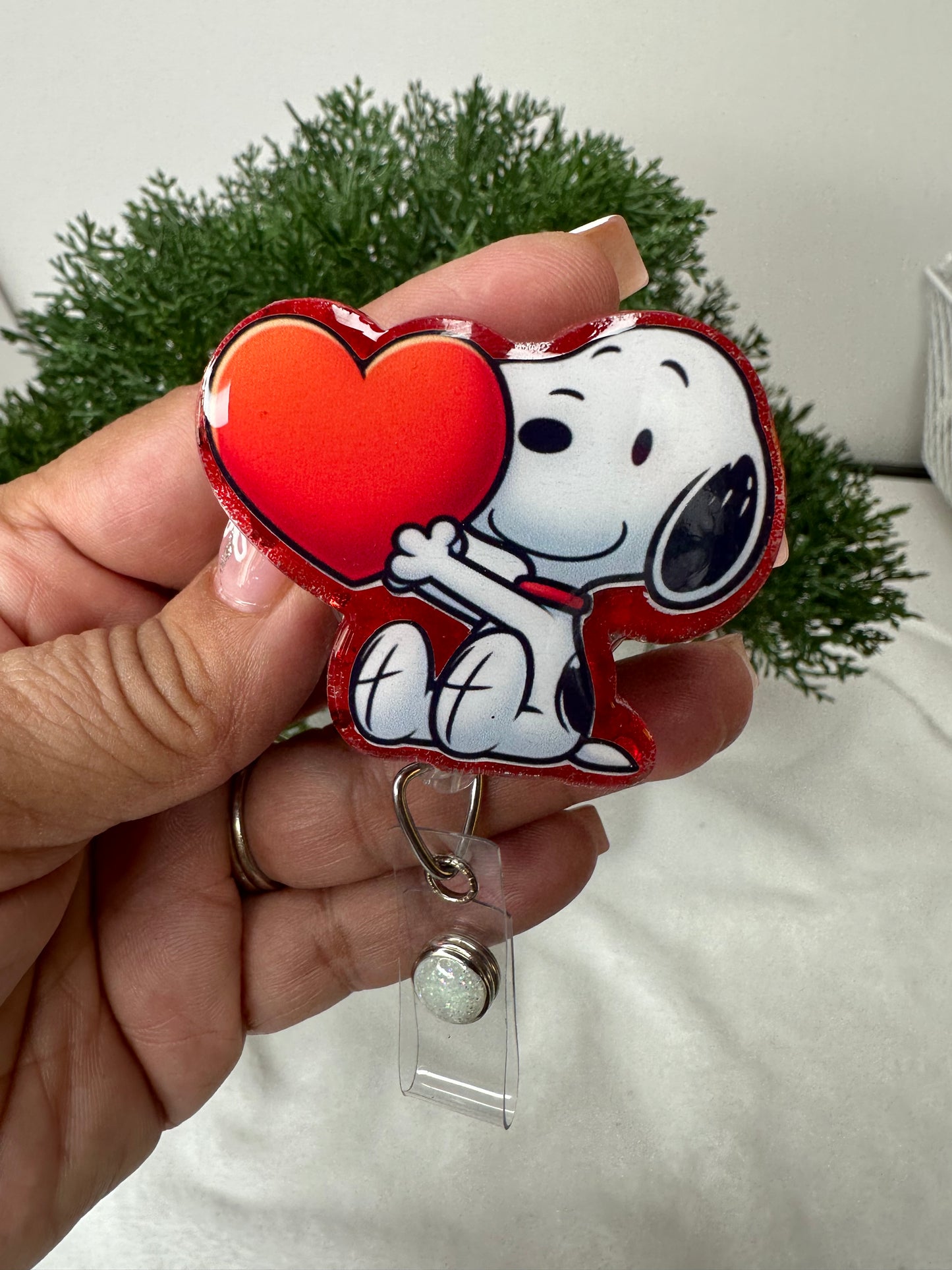 Valentine Pup Badge Reel