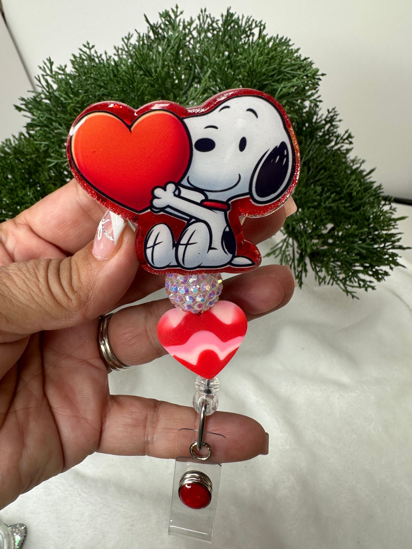 Valentine Pup Badge Reel