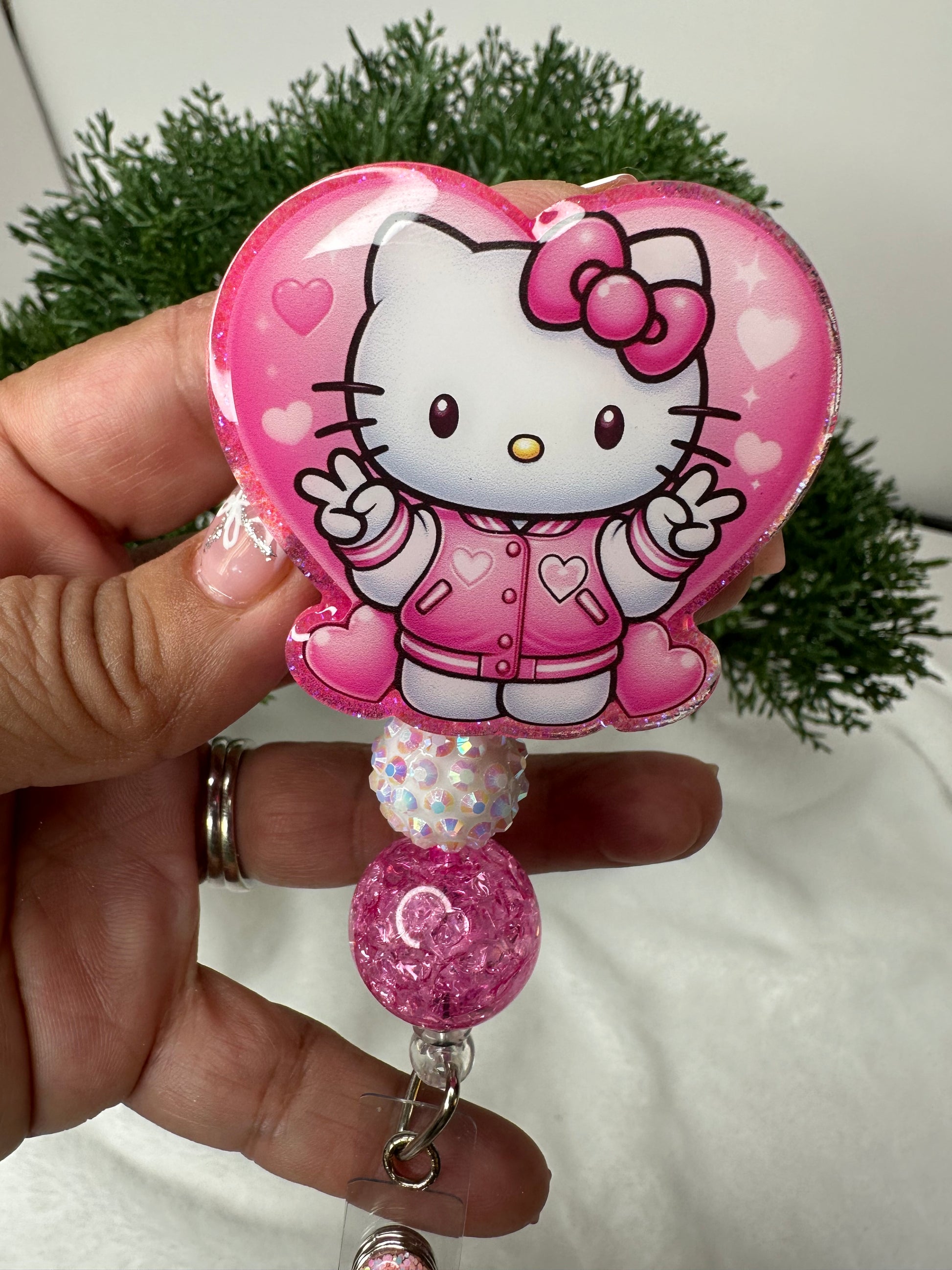 Valentine Hello Kitty Badge Reel - Kawaii Sanrio Valentines Day Badge Reels - Valentines Day Badge Reel