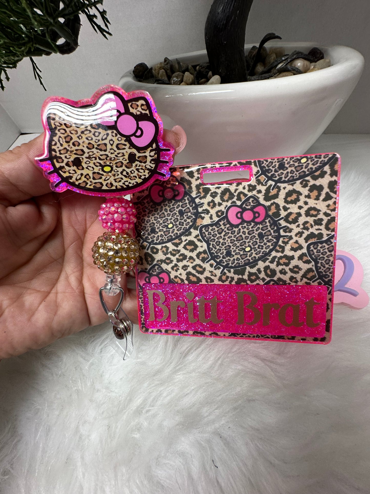 Kitty Leopard Badge Buddy Set