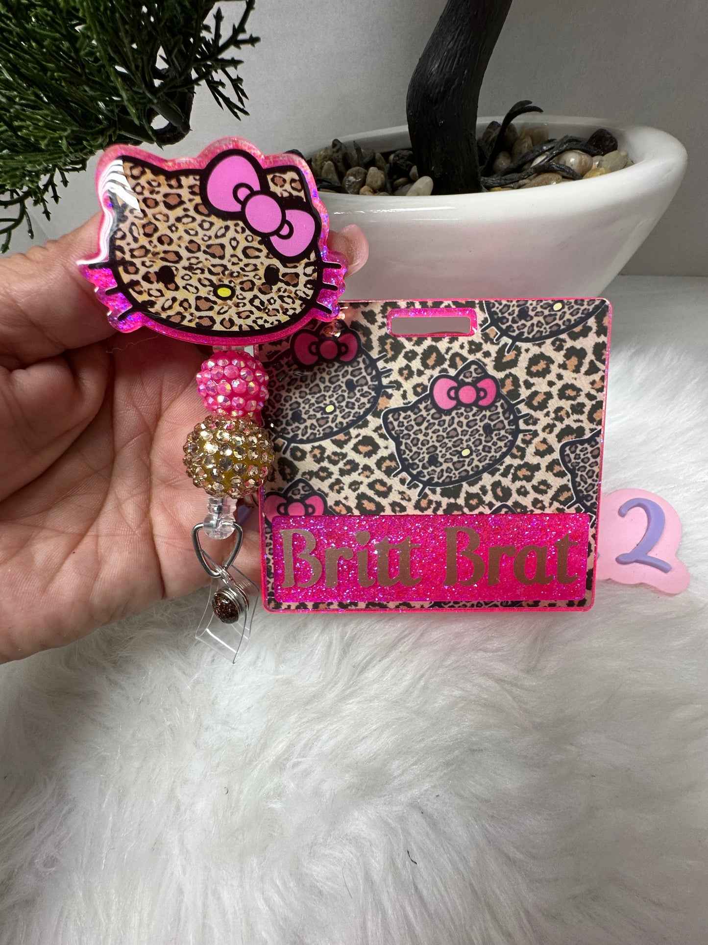Kitty Leopard Badge Buddy Set