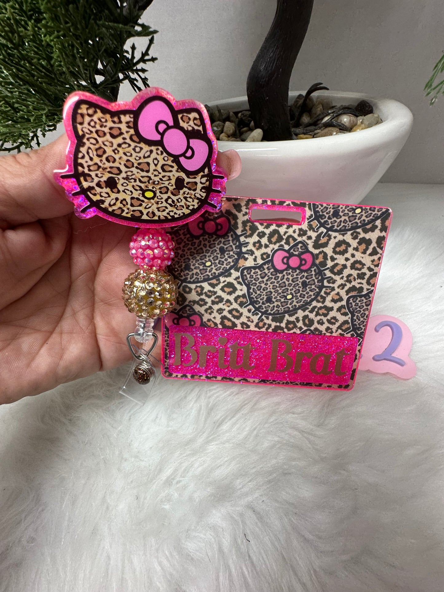 Kitty Leopard Badge Buddy Set