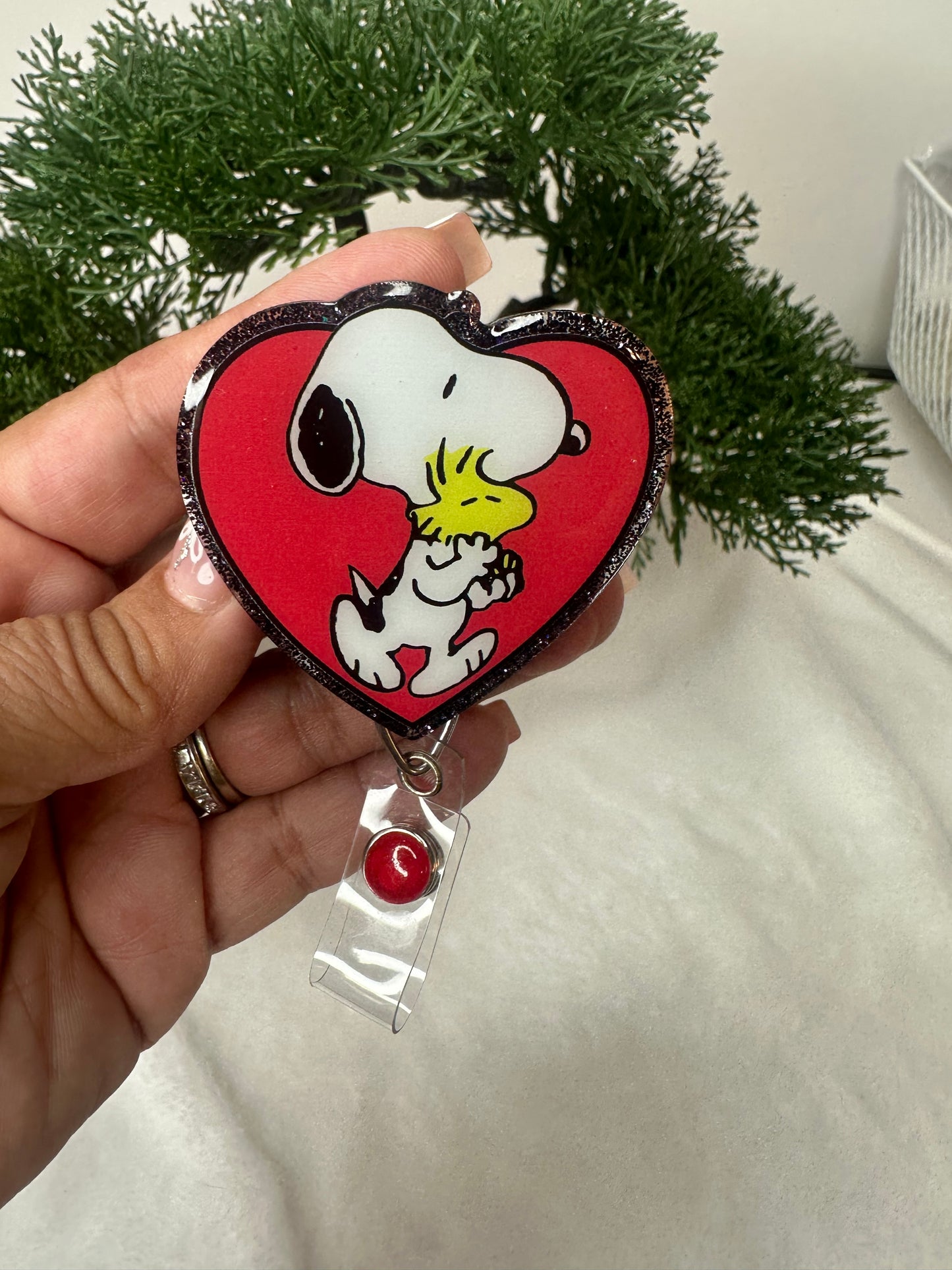 Valentine Pup Badge Reel